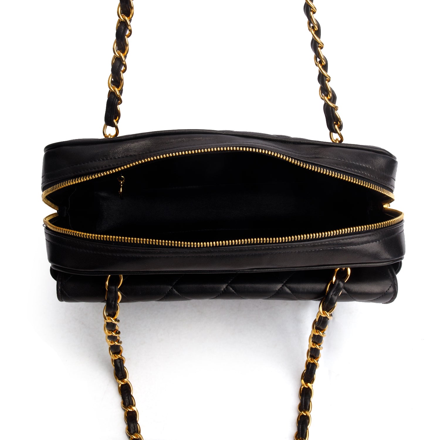 Chanel Vintage Black Lambskin Shoulder Bag w/ Box & Authenticity Card
