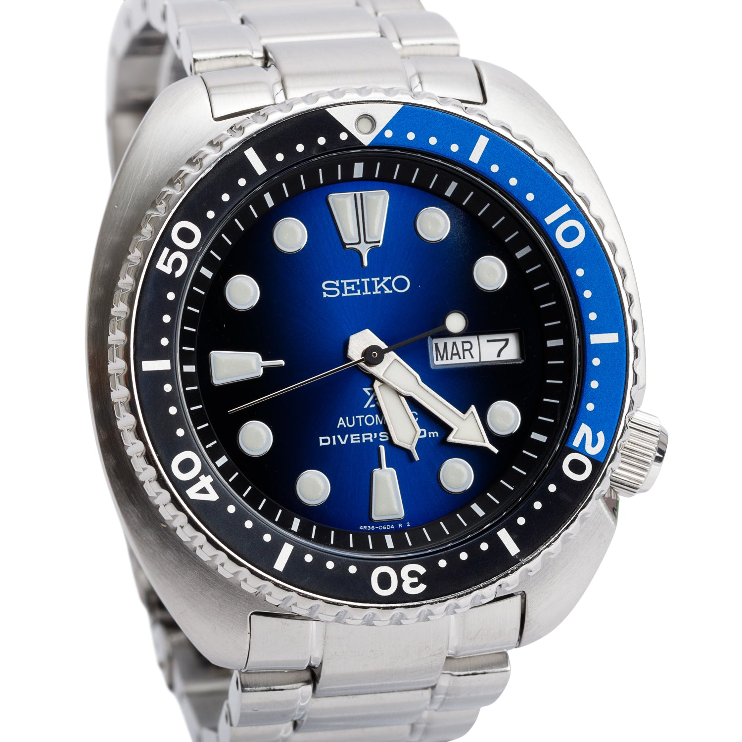 Seiko Stainless Steel Prospex Turtle Diver's 45 MM Automatic Watch Blue Dial w/ Box & Papers