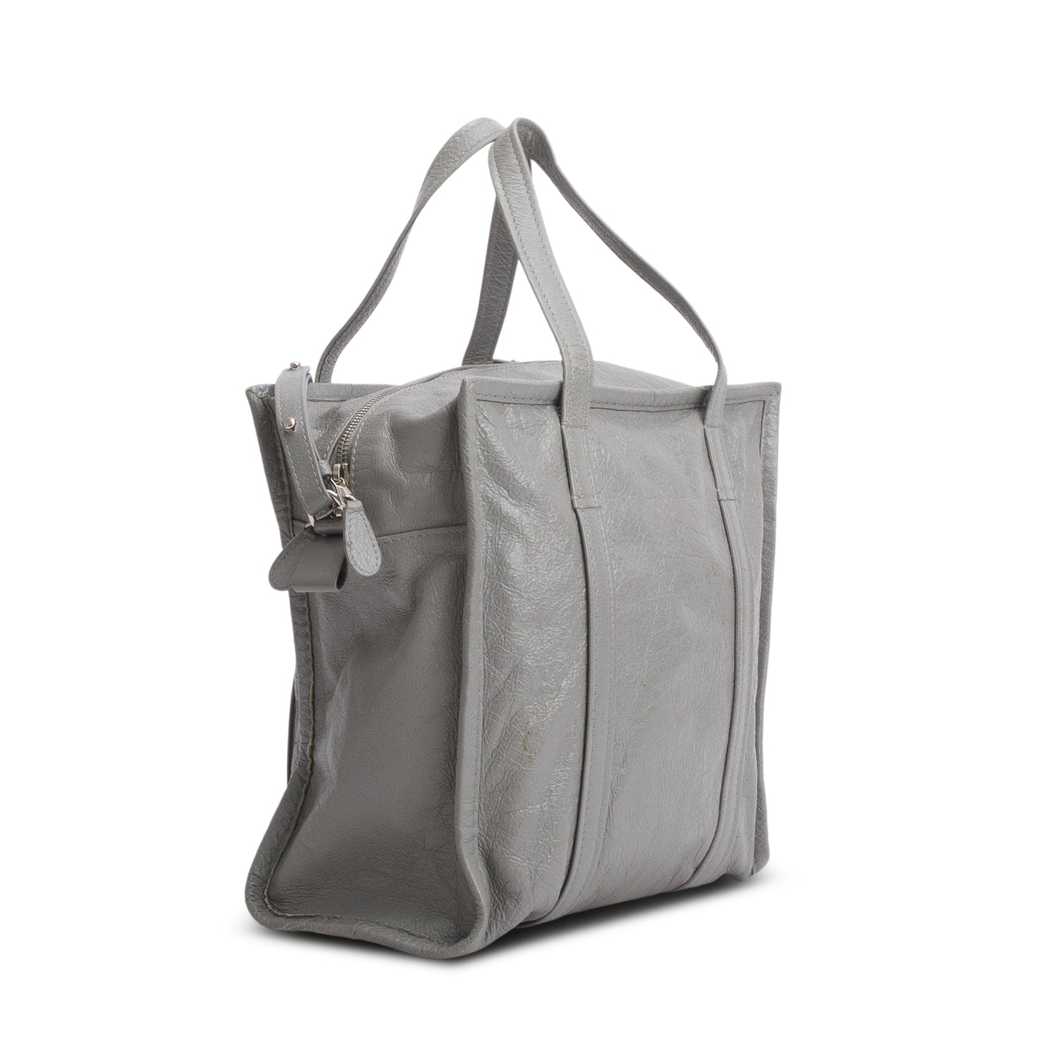 Balenciaga Grey Veau Arena S Bazar Shopper Tote w/ Strap