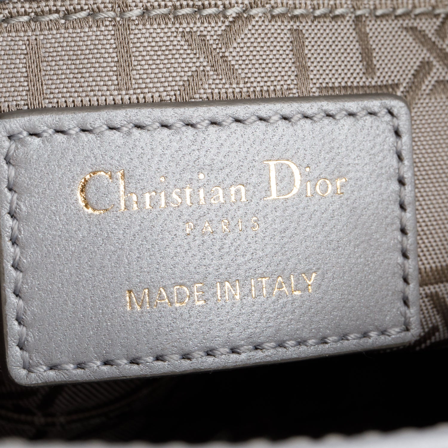 Christian Dior Grey Cannage Leather Mini Lady Dior Bag w/ Strap