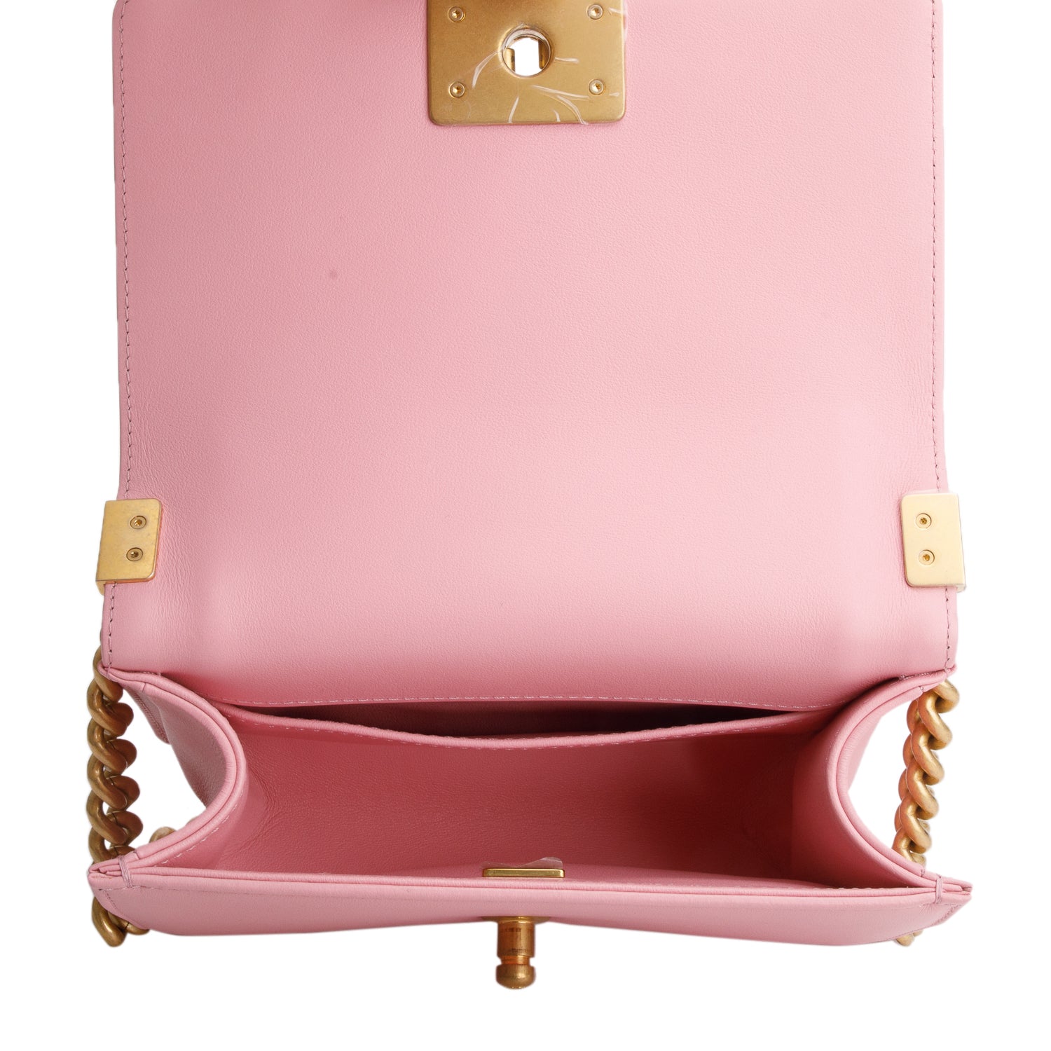 Chanel Pink Lambskin Leather Small Boy Bag w/ Box