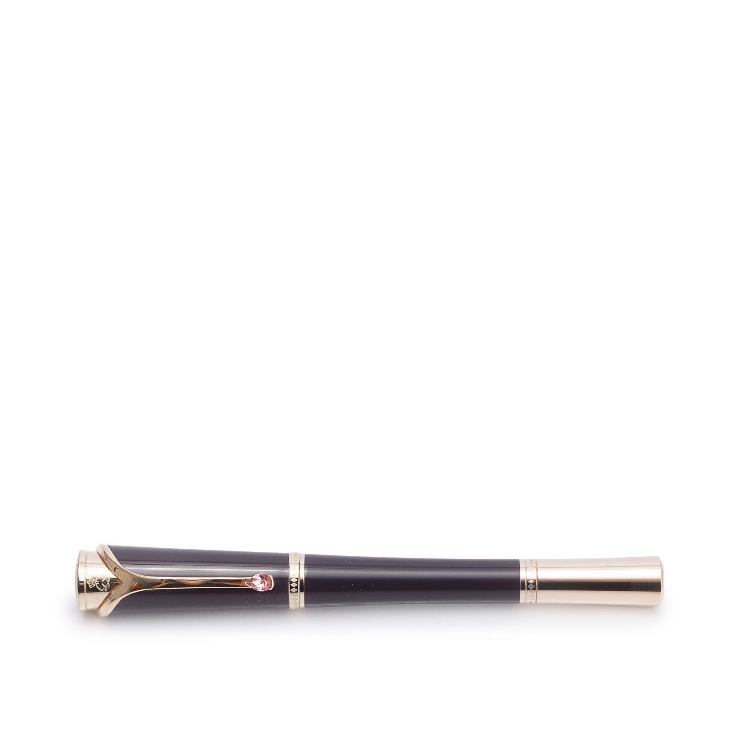 Montblanc Gold-Coated Purple Resin Princesse Grace de Monaco Fountain Pen w/ Box & Ink Refill