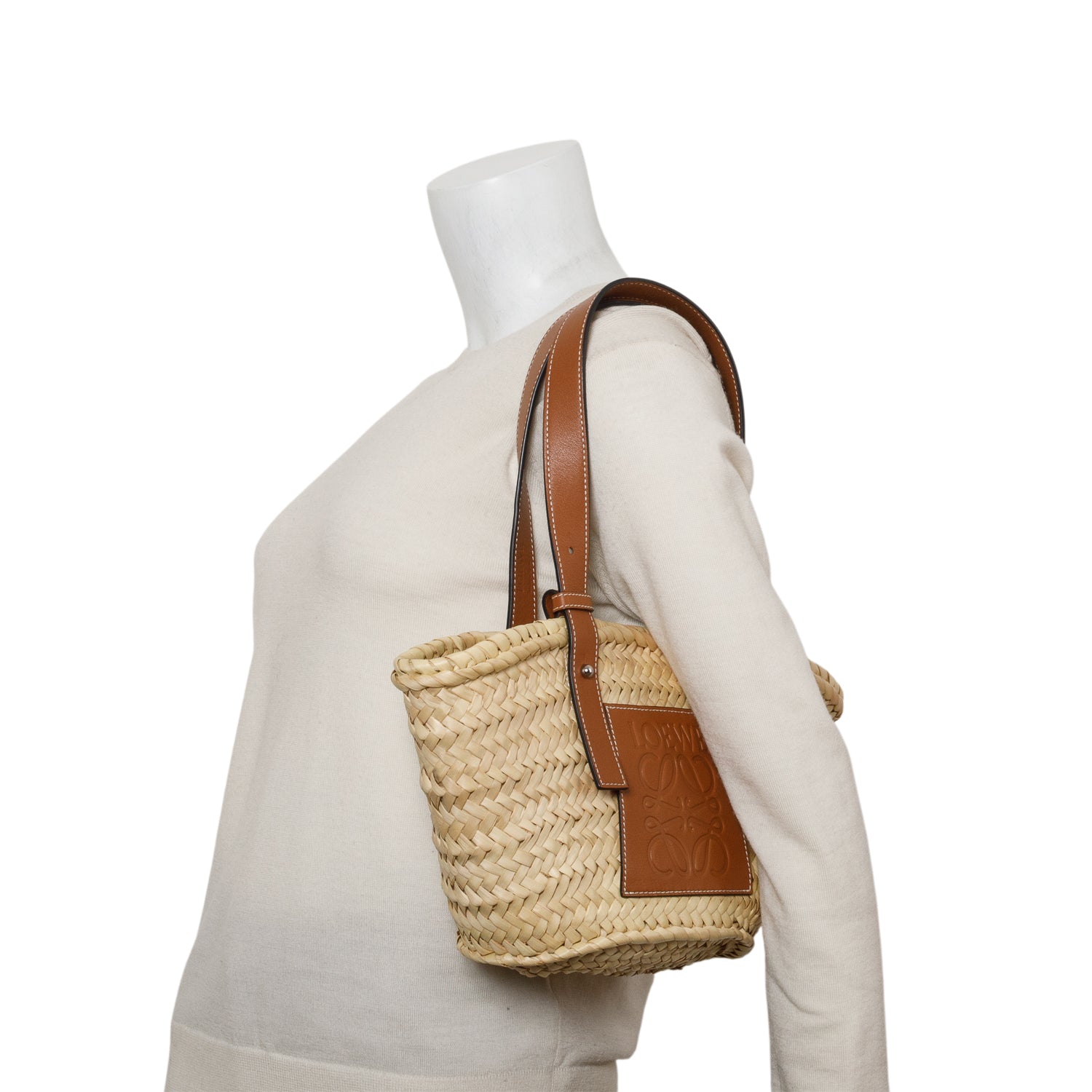 Loewe Natural Raffia Small Basket Tote Bag