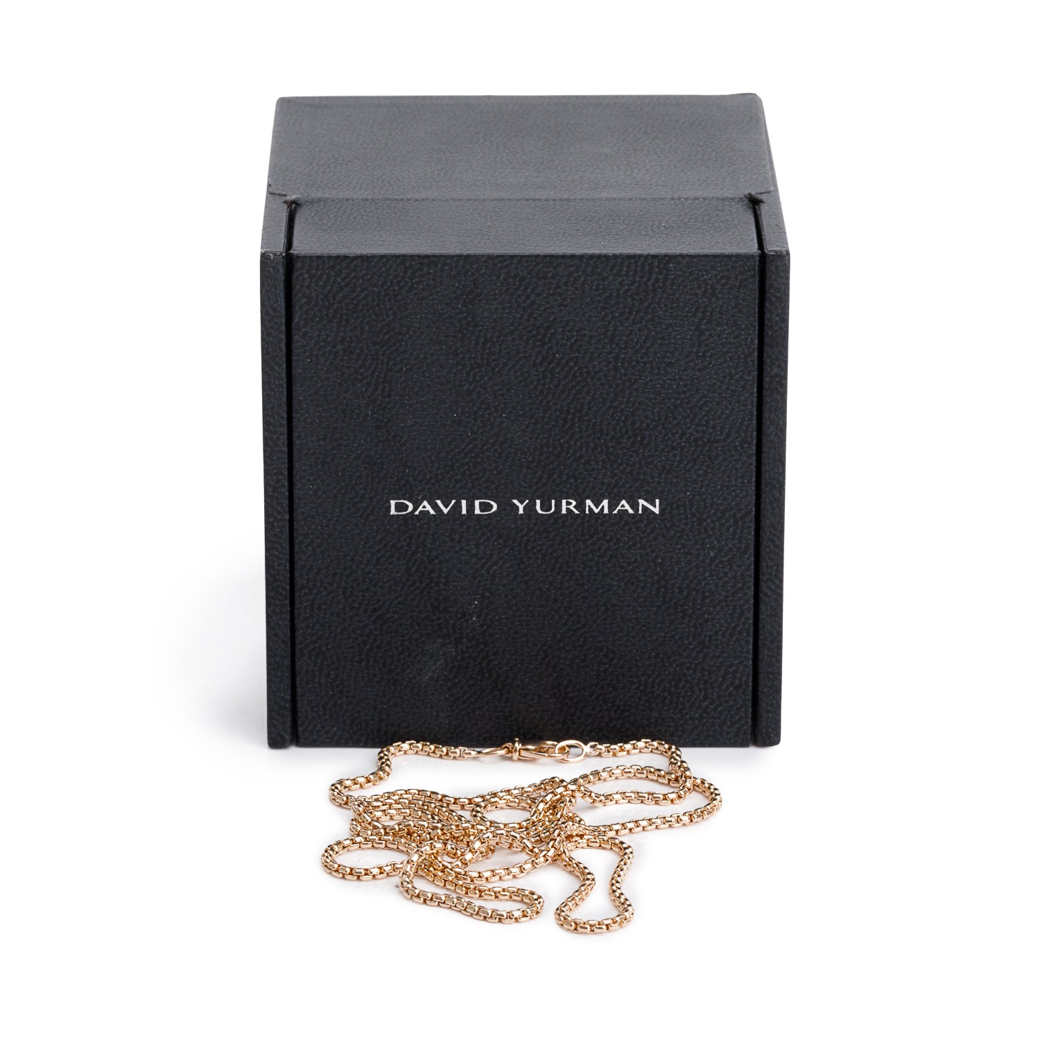 David Yurman 18k Rose Gold 1.7 MM Box Chain Necklace, 24" w/ Box