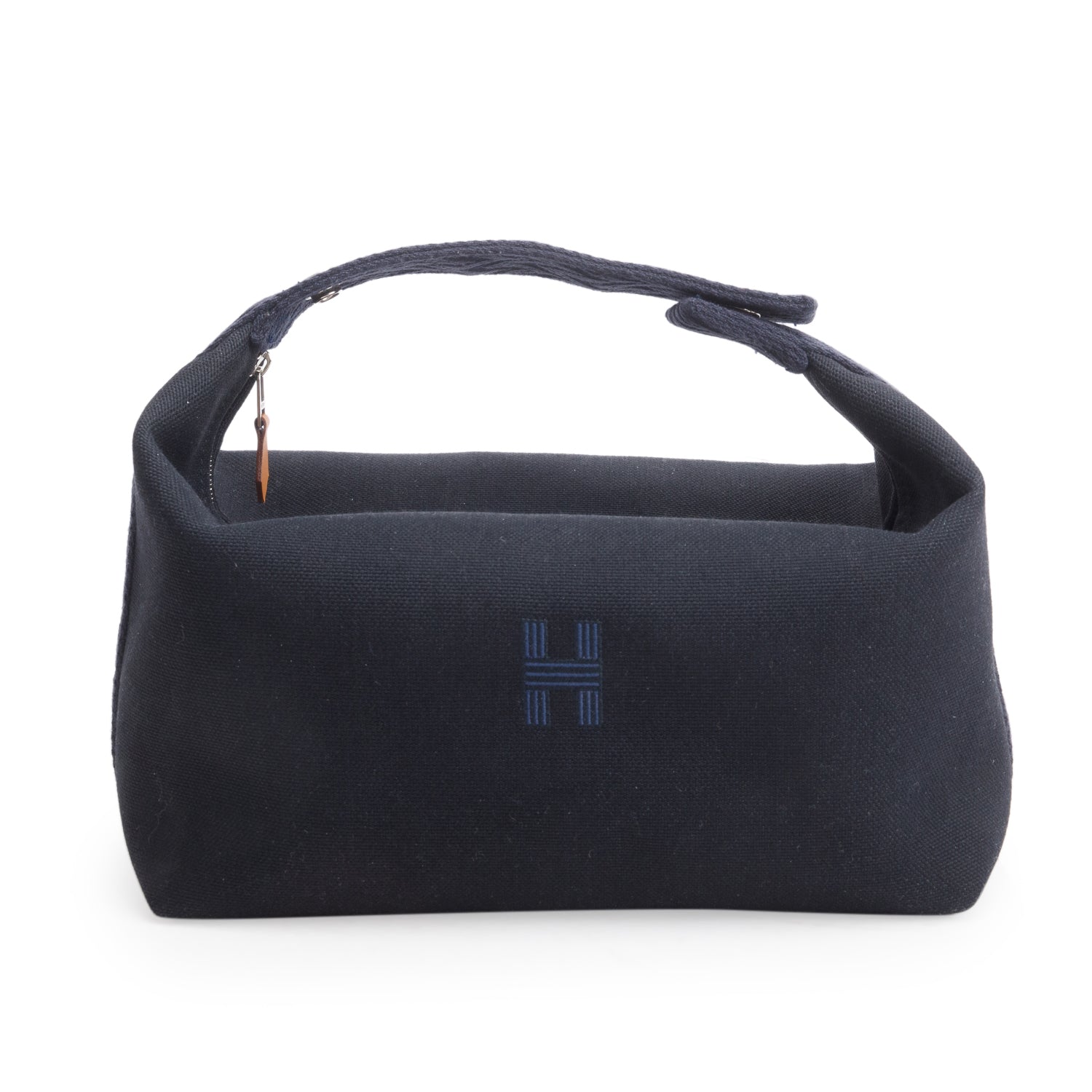Hermes Bleu Nuit Canvas Large Bride-A-Brac Pouch