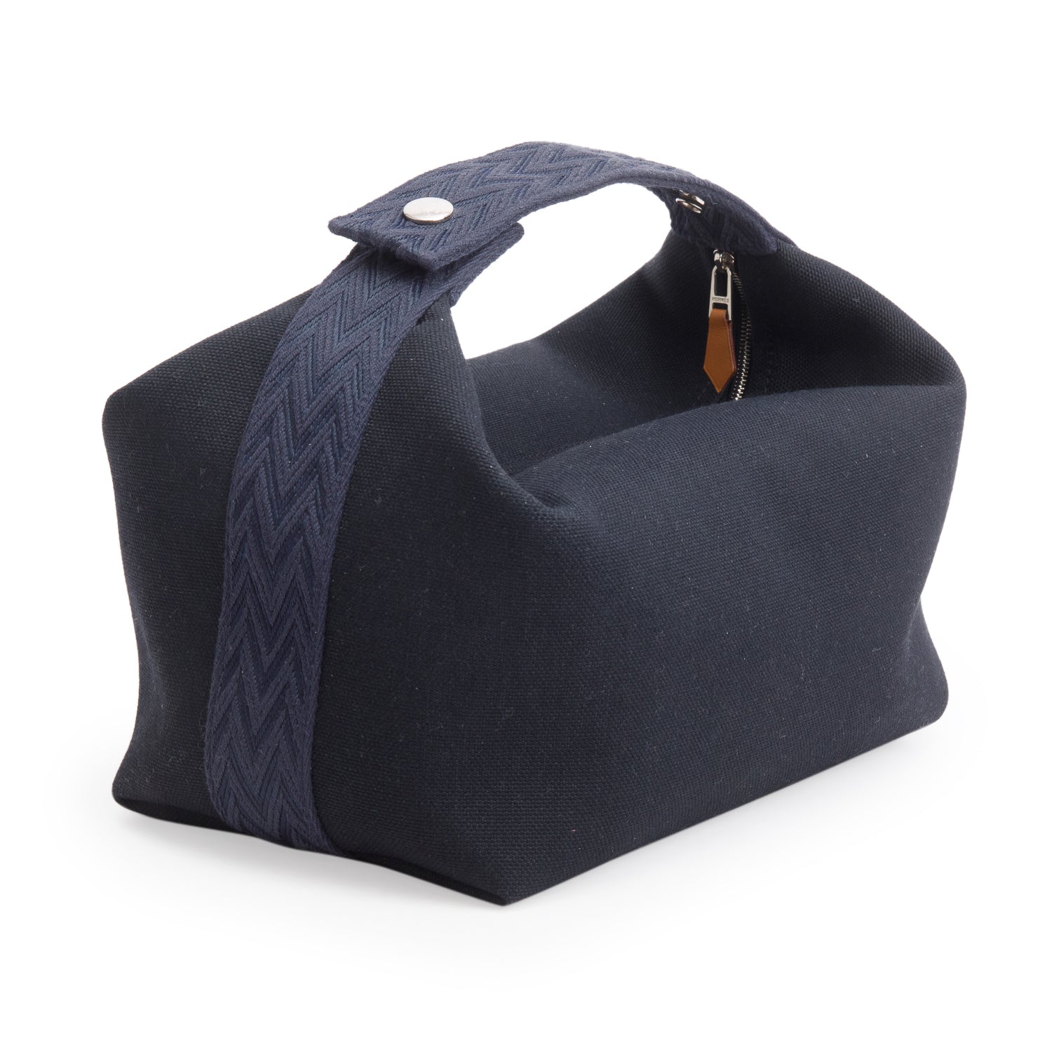 Hermes Bleu Nuit Canvas Large Bride-A-Brac Pouch