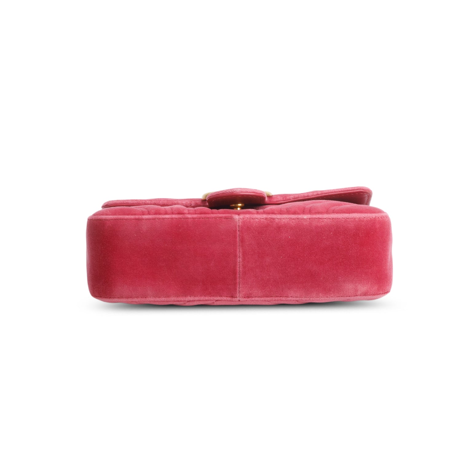 Gucci Pink Velvet Matelasse Small GG Marmont Shoulder Bag