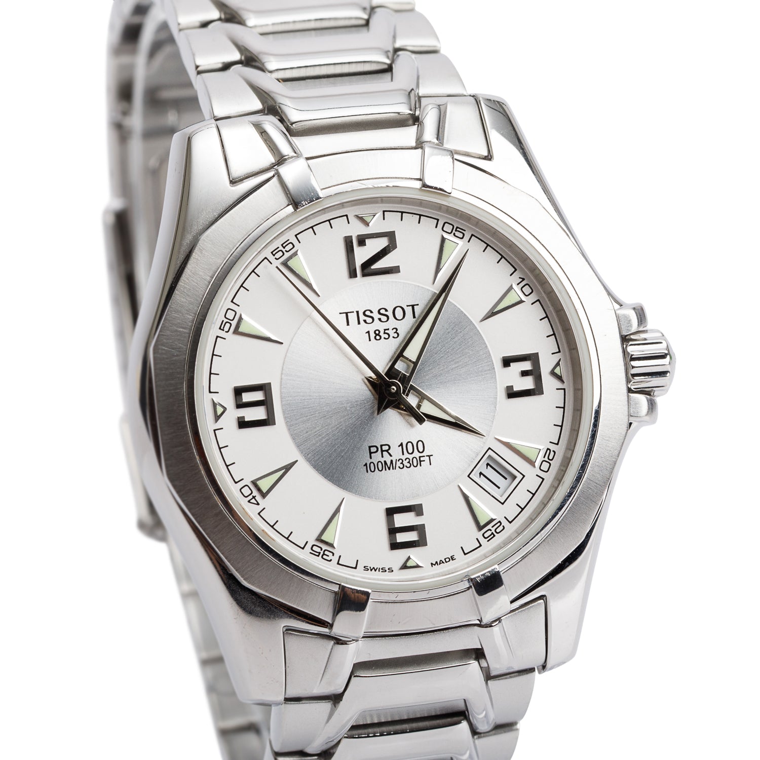 Tissot Stainless Steel PR100 38MM Quartz Watch Silver Dial