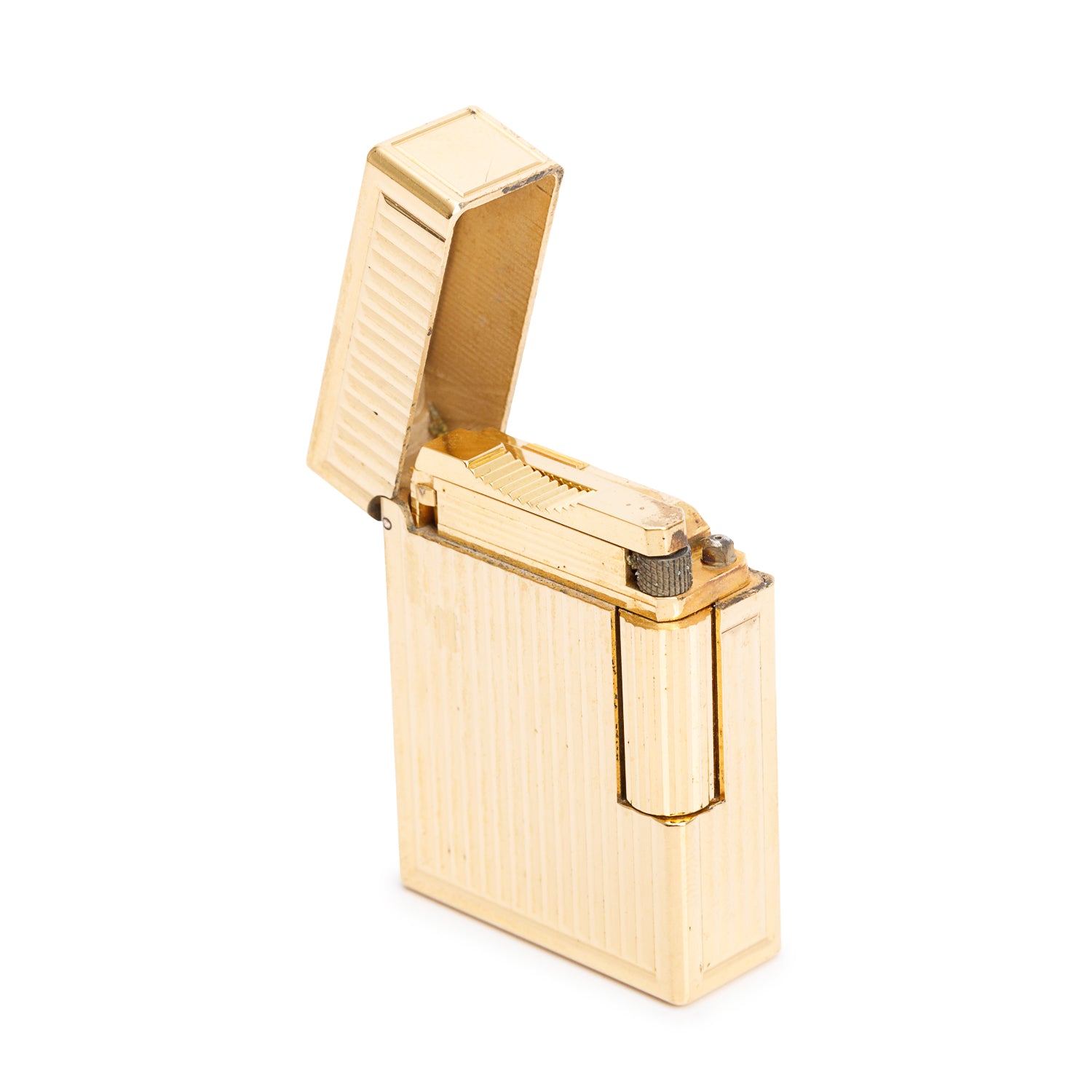 S.T. Dupont Gold-Plated Metal Guilloche Lighter