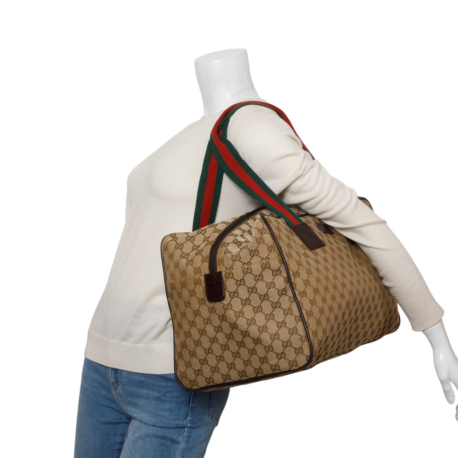 Gucci GG Monogram Web Medium Collapsible Carry On Duffle