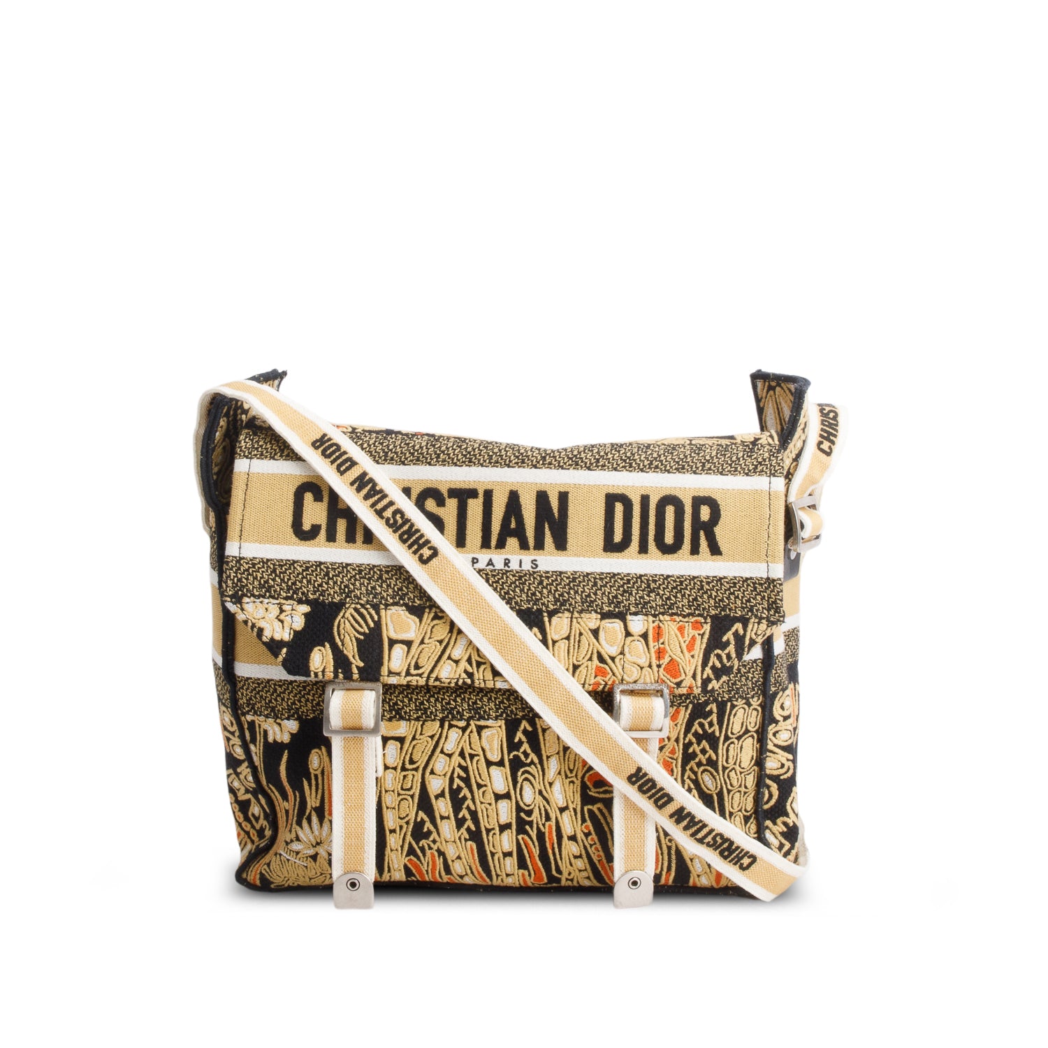 Christian Dior Multicolor Canvas Embroidered Animals Giraffe Diorcamp Messenger Bag