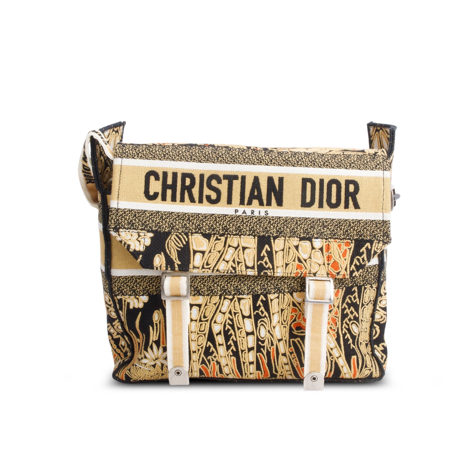 Christian Dior Multicolor Canvas Embroidered Animals Giraffe Diorcamp Messenger Bag