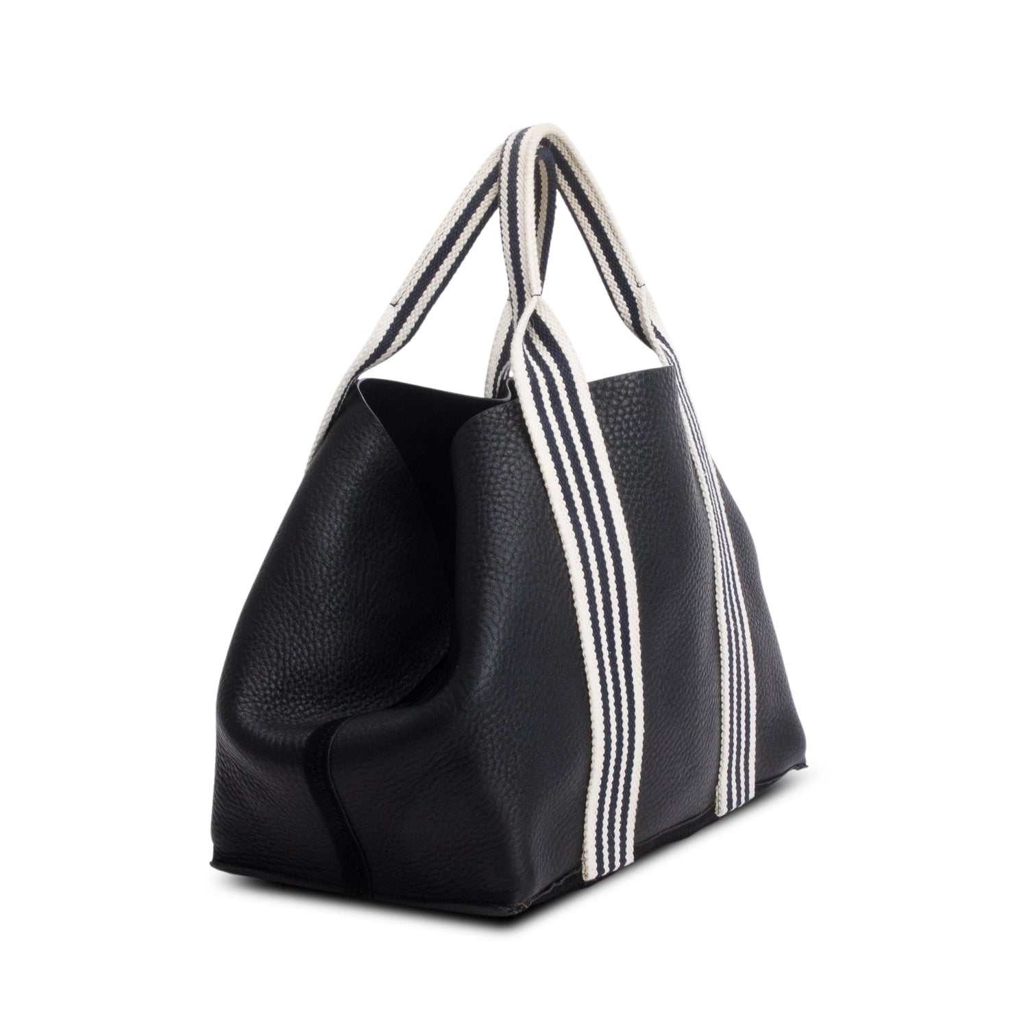 Celine Black Cabas Leather Suede Reversible Tote w/ Pouch
