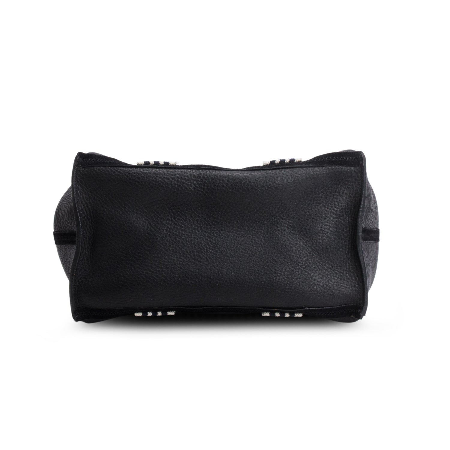 Celine Black Cabas Leather Suede Reversible Tote w/ Pouch