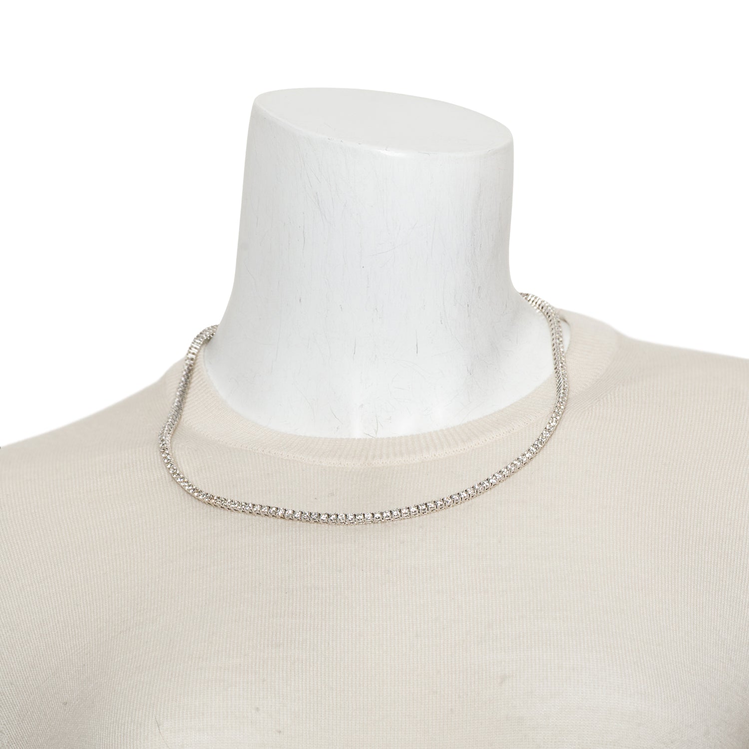 14k White Gold 16.30 tcw. Diamond Tennis Necklace