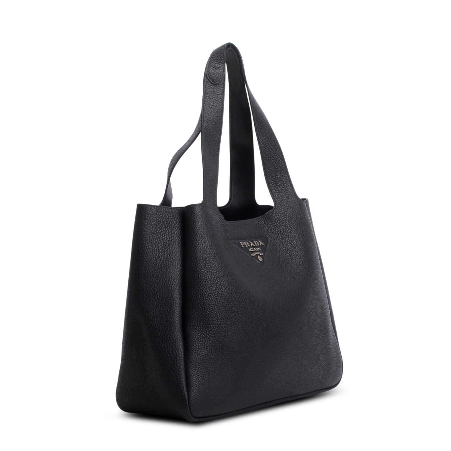 Prada Black Vitello Daino Soft Large Dynamique Tote
