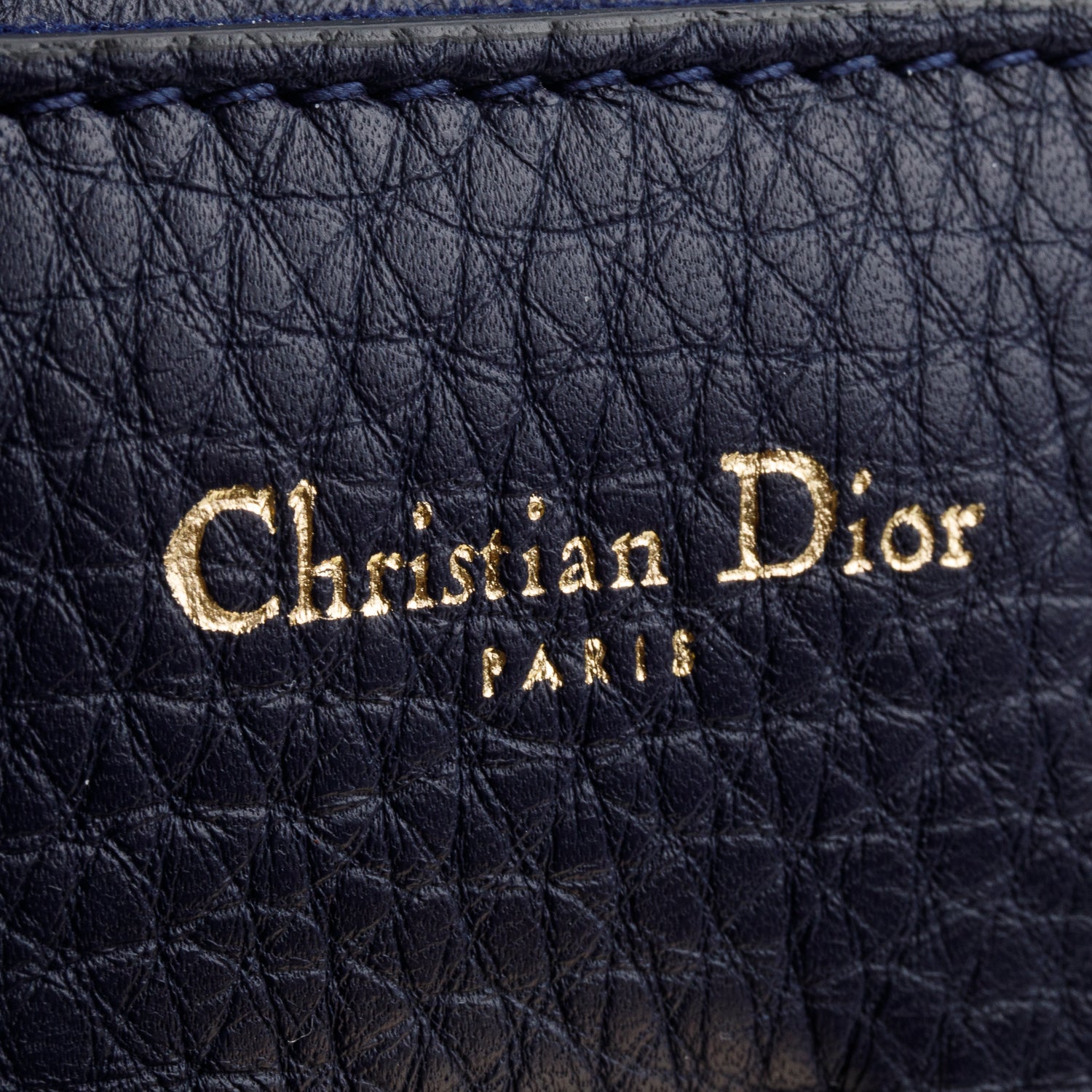 Christian Dior Blue Grained Calfskin Medium Diorever Flap w/ Authenticity Card & Strap