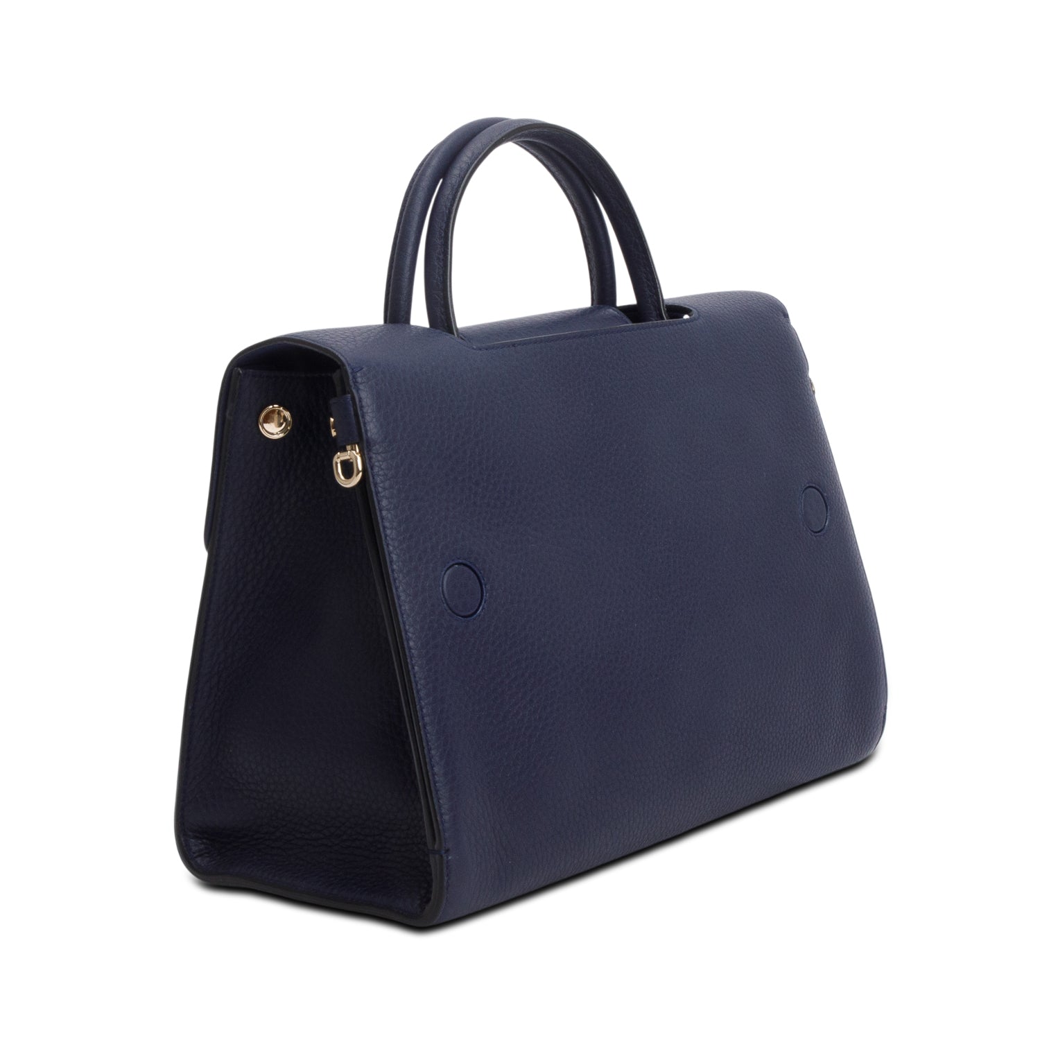 Christian Dior Blue Grained Calfskin Medium Diorever Flap w/ Authenticity Card & Strap
