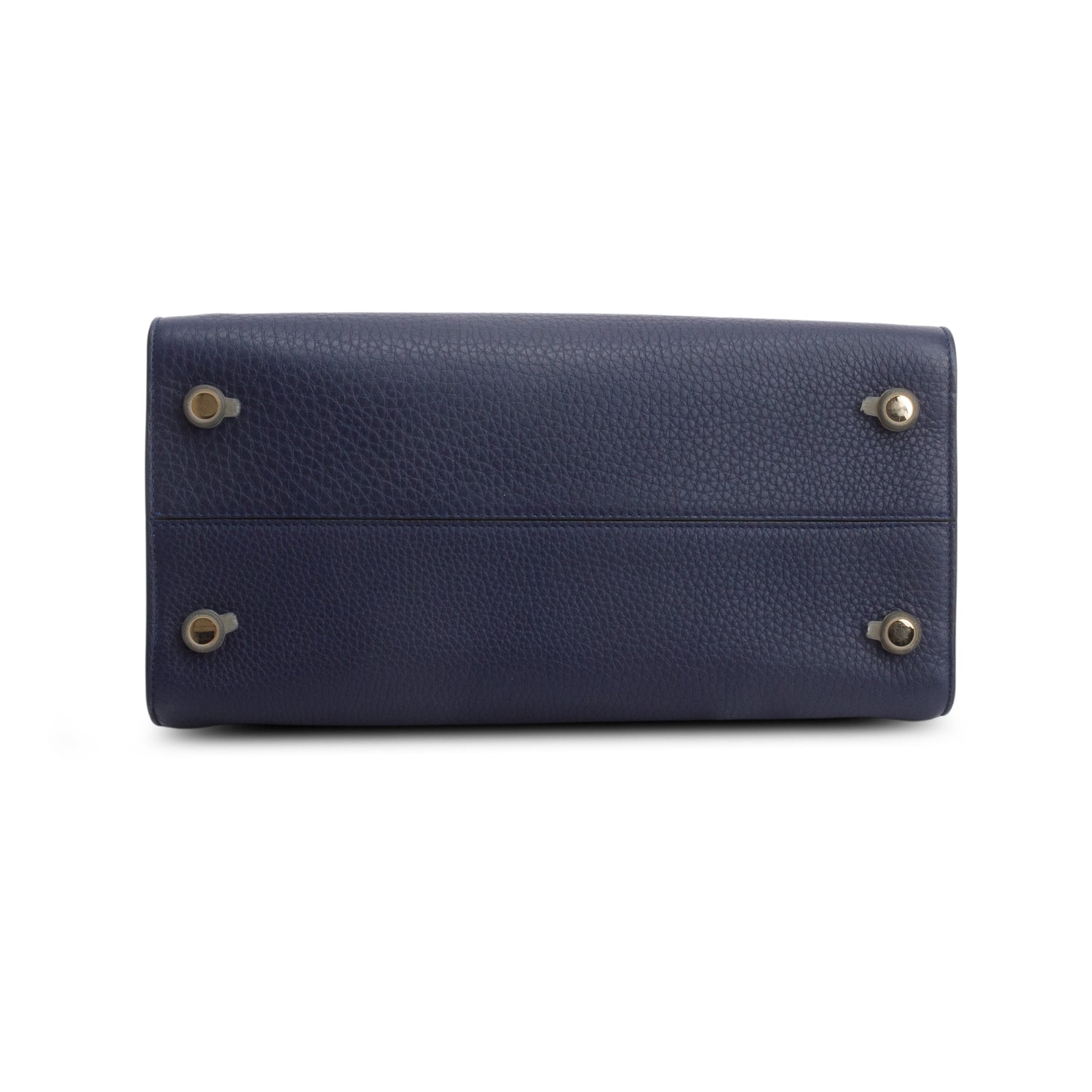 Christian Dior Blue Grained Calfskin Medium Diorever Flap w/ Authenticity Card & Strap