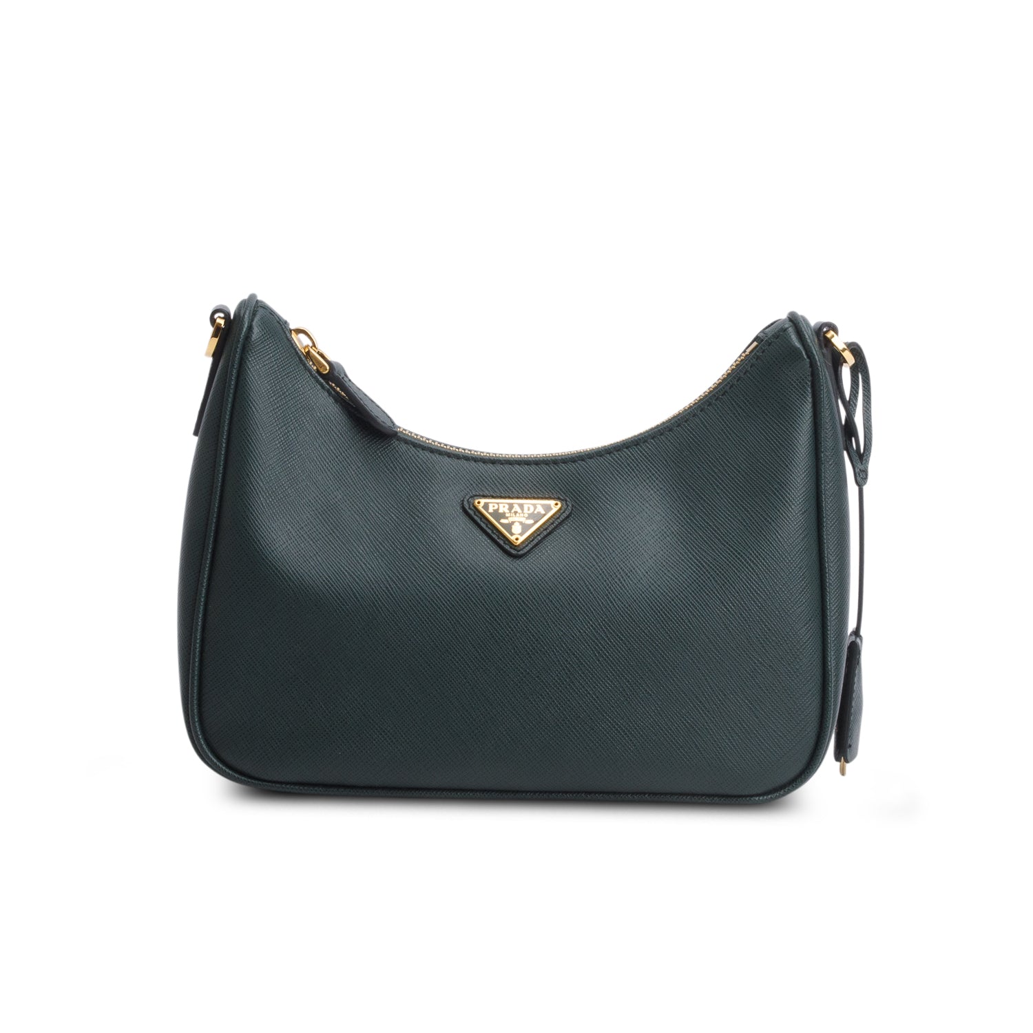 Prada 2020 Green Saffiano Lux Re-Edition 2005 Shoulder Bag w/ Straps & Authenticity Card