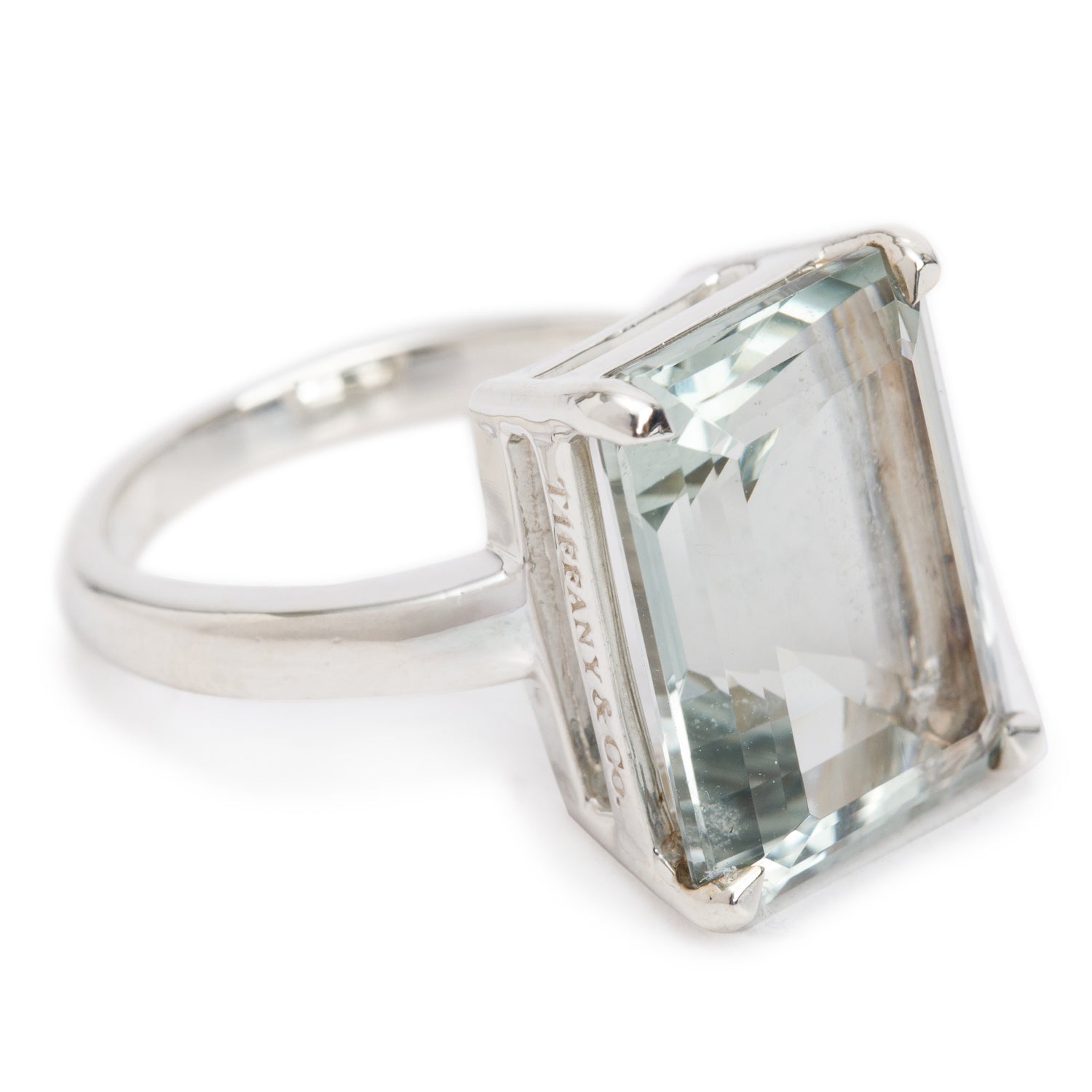 Tiffany & Co. Sterling Silver Prasiolite Sparklers Cocktail Ring, Size 8