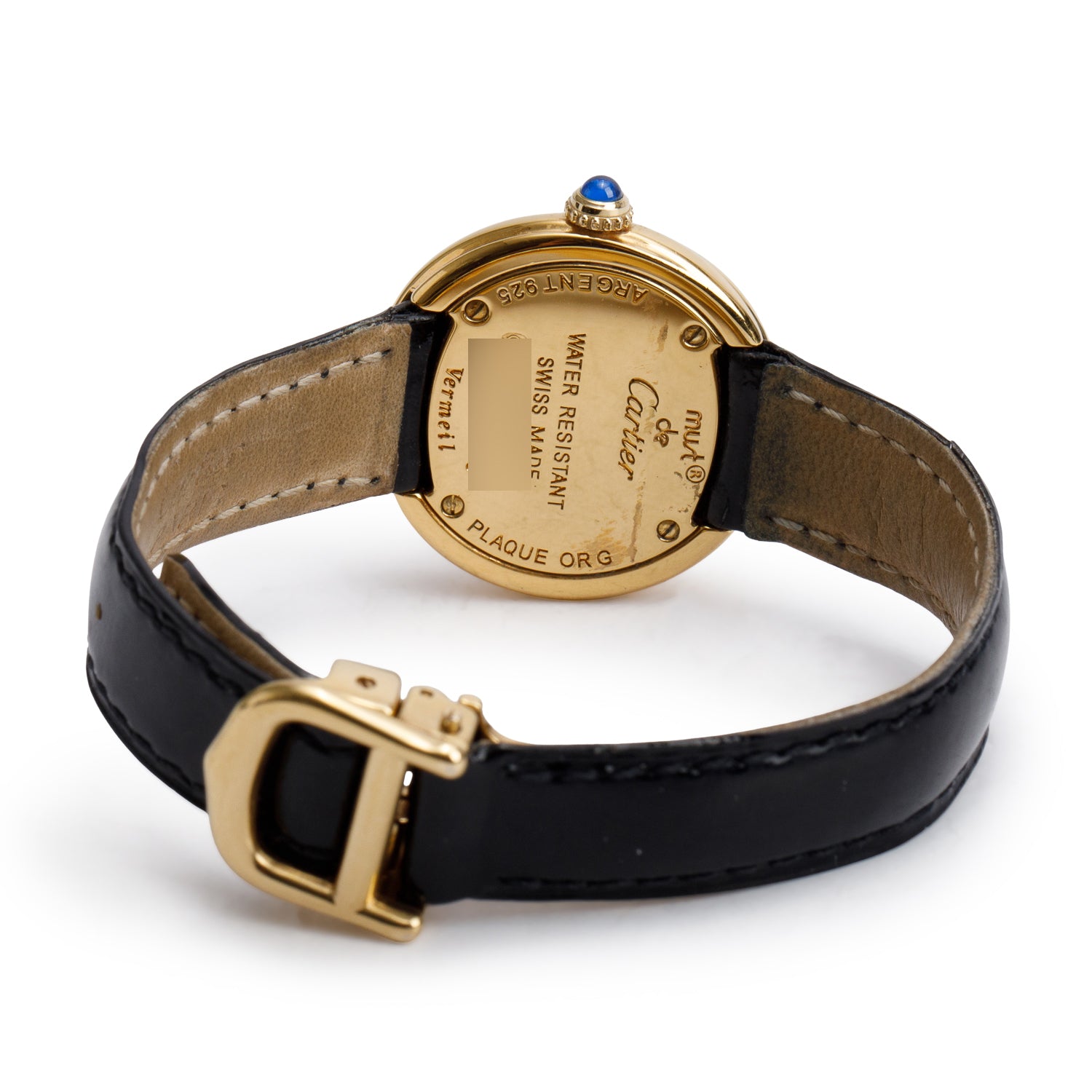 Cartier 18k Gold Vermeil Sterling Silver Must De Cartier Trinity 27 MM Watch Silver Dial 2735