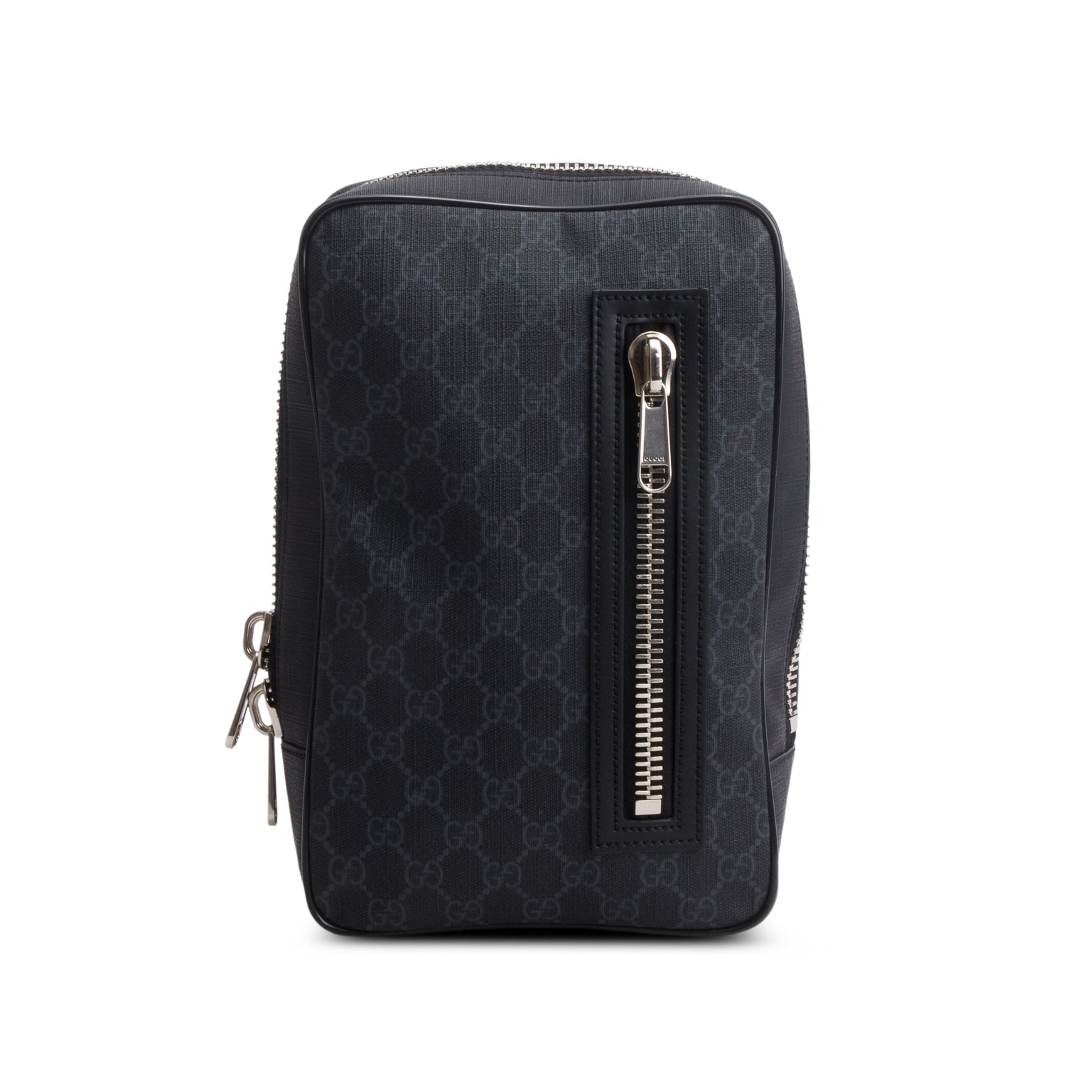 Gucci Black Soft GG Supreme Monogram Web Sling Backpack