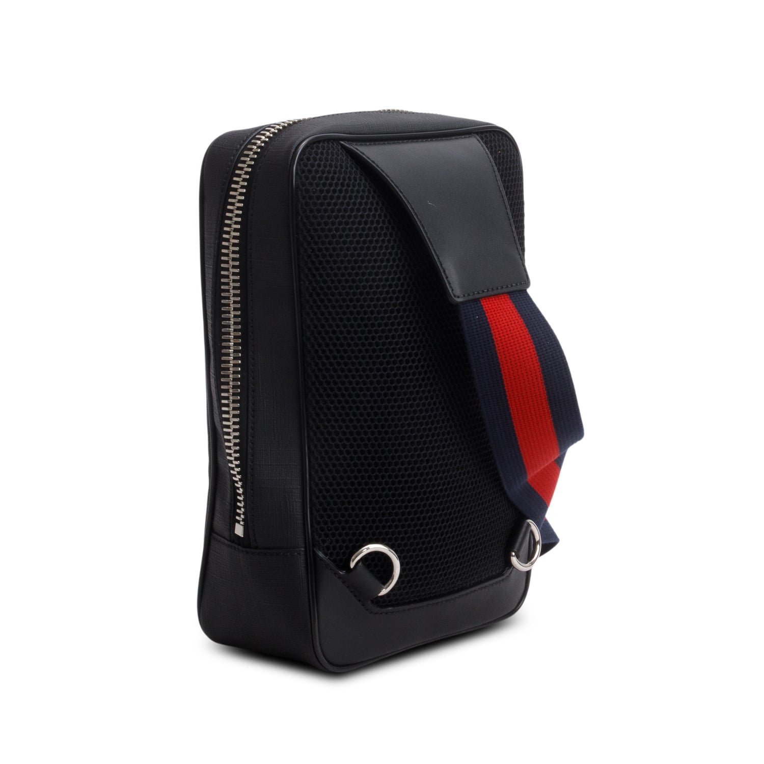 Gucci Black Soft GG Supreme Monogram Web Sling Backpack