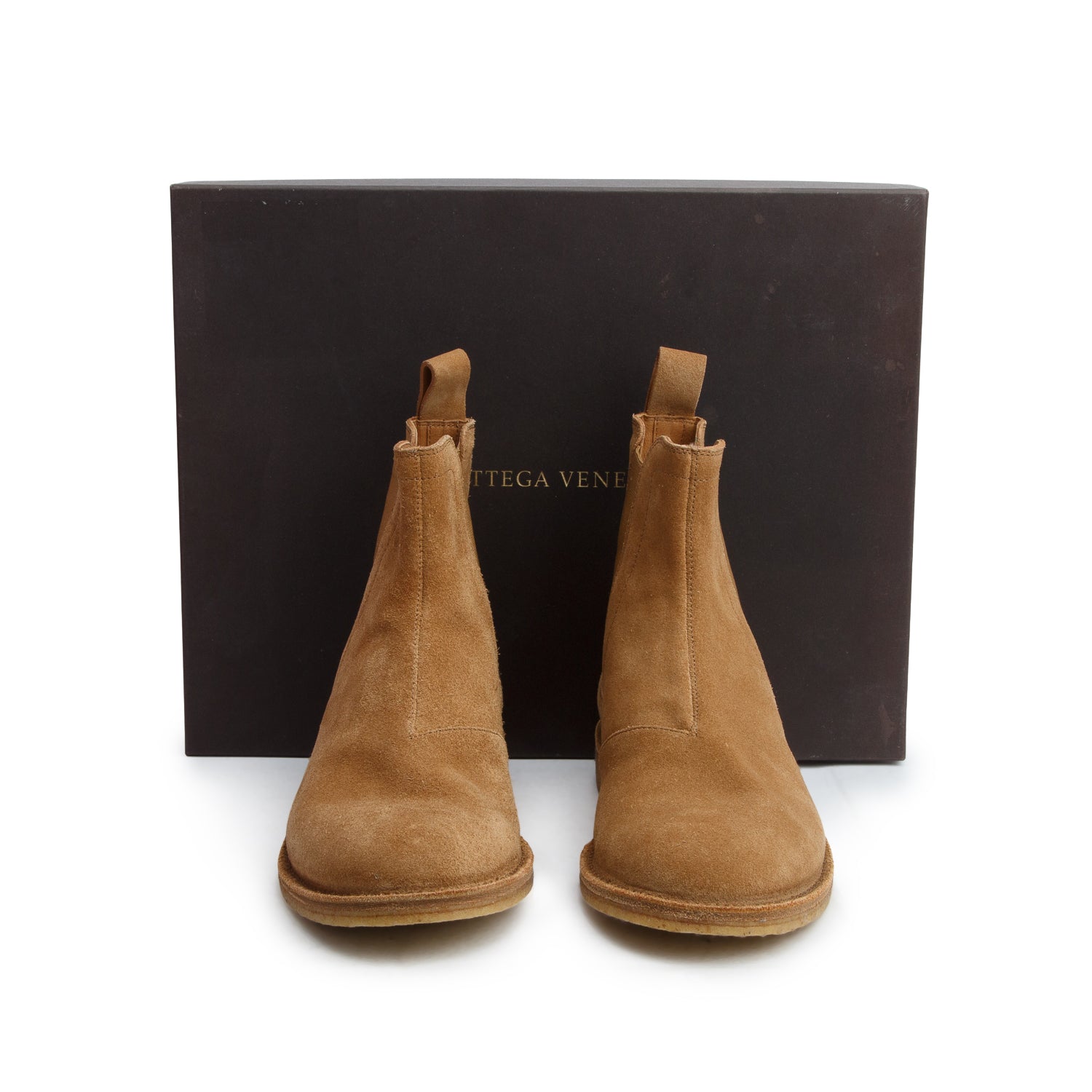 Bottega Veneta Brown Suede Ankle Chelsea Boots, Men's Size 40 w/ Box
