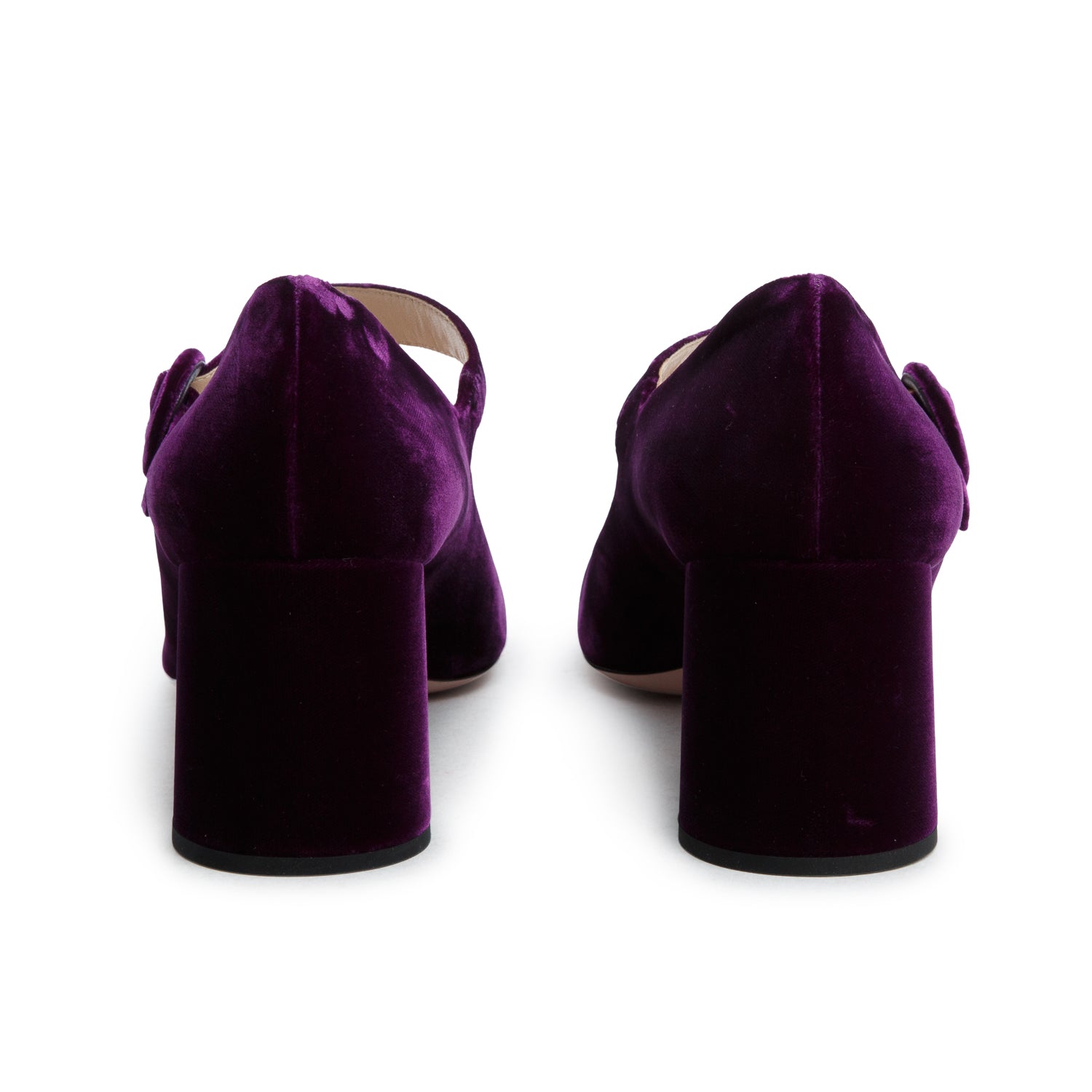 Prada Purple Suede Mary Jane Block Heels, Women's Size 40 w/ Box