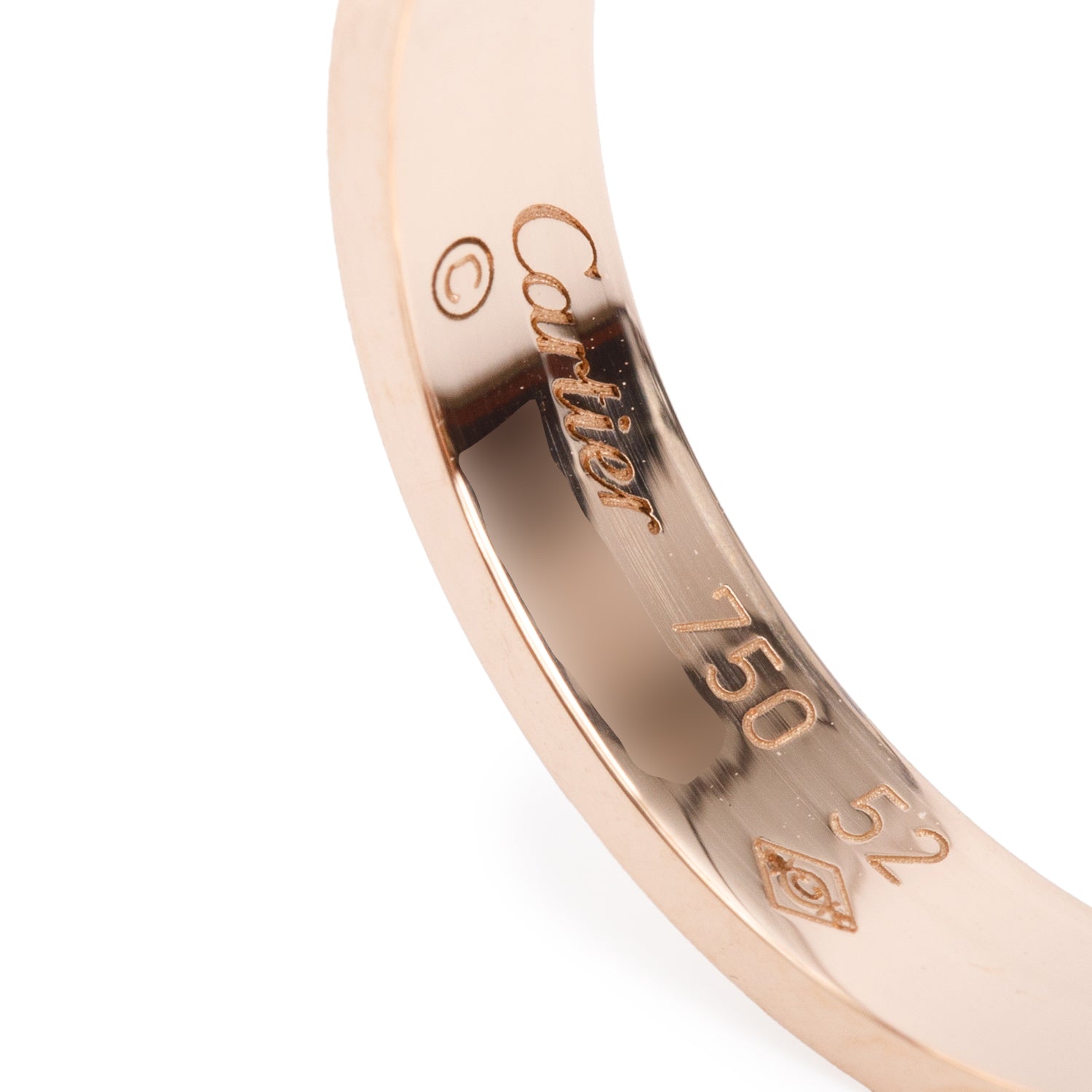 Cartier 18k Rose Gold 3.6 mm Love Wedding Band Ring, Size 52 6 w/ Box