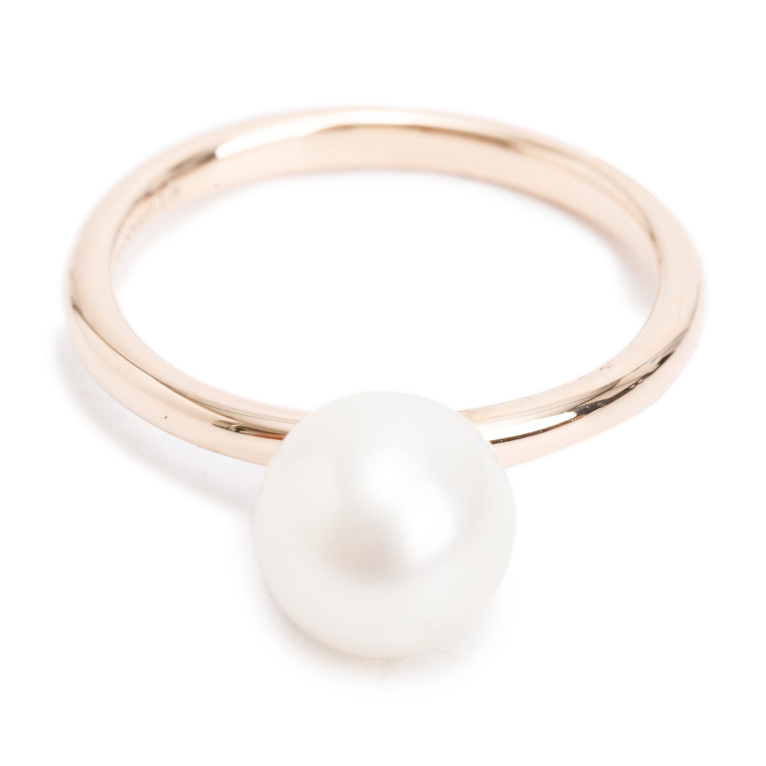Tiffany & Co. 18k Rose Gold HardWear 8MM Ball Pearl Ring, Size 6.25