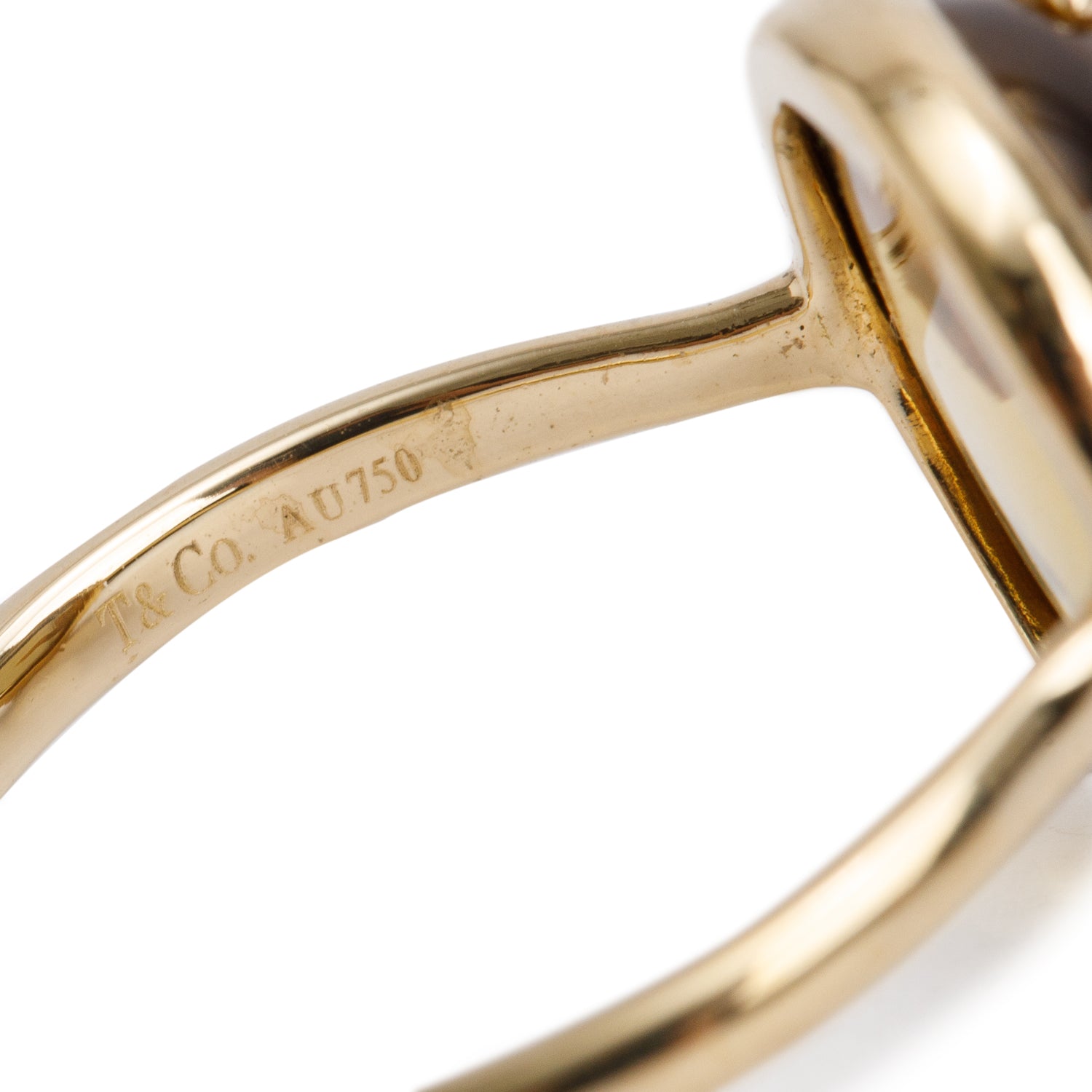 Tiffany & Co. 18k Yellow Gold Citrine Olive Leaf Ring, Size 7.25