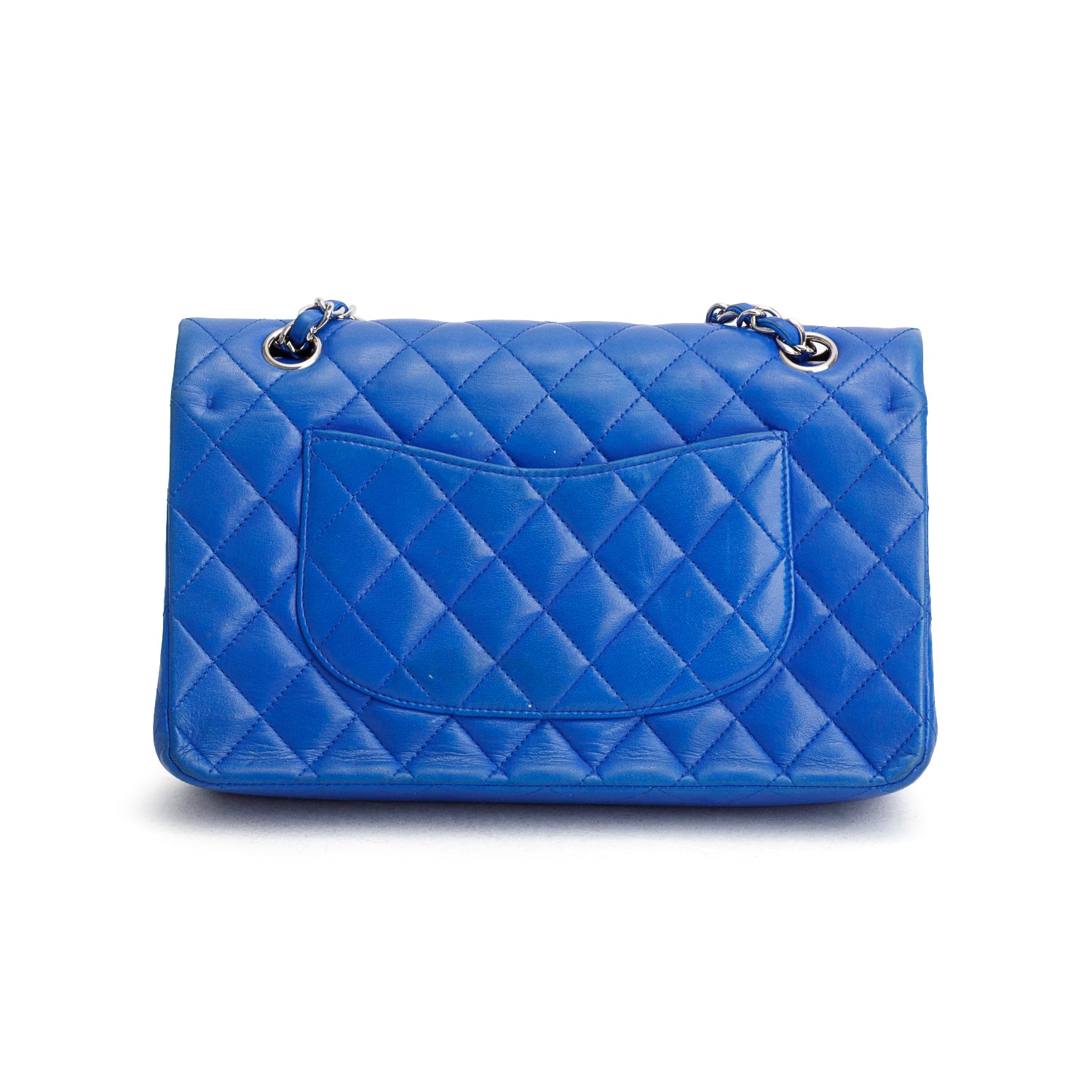 Chanel Blue Lambskin Quilted Leather Classic Medium Double Flap Bag