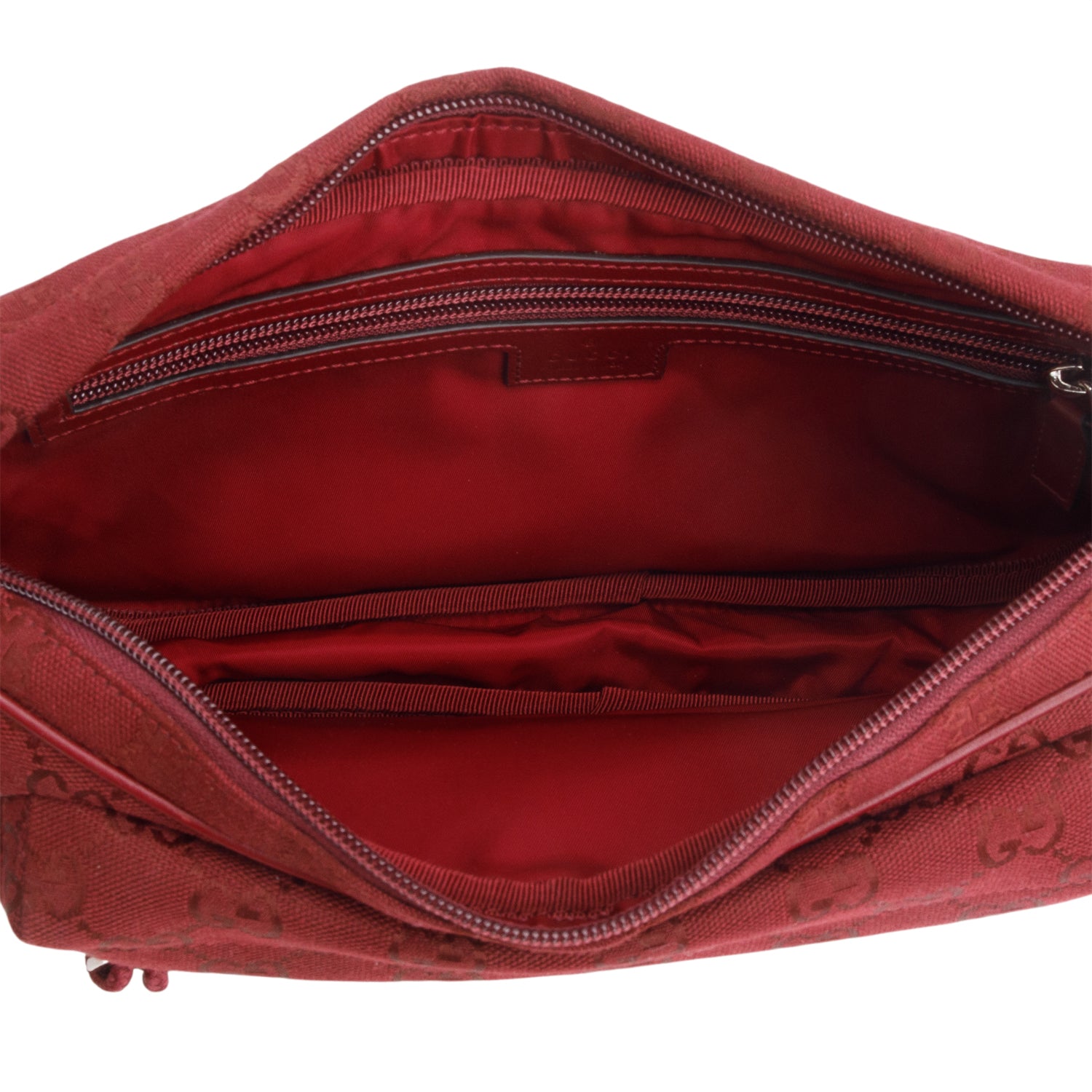 Gucci Red Monogram GG Canvas Sling Bag