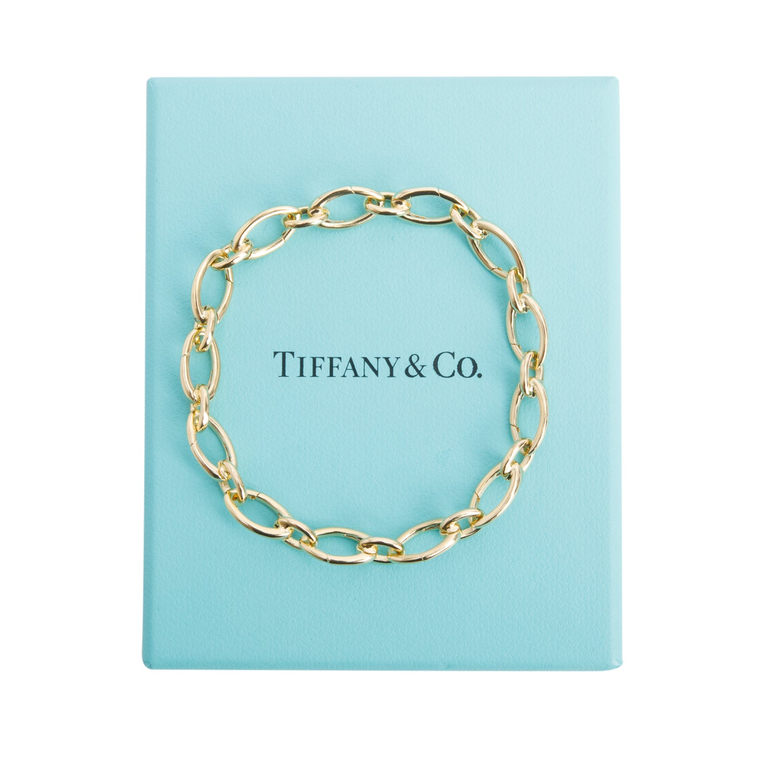 Tiffany & Co. 18k Yellow Gold Clasping Link Necklace w/ Box