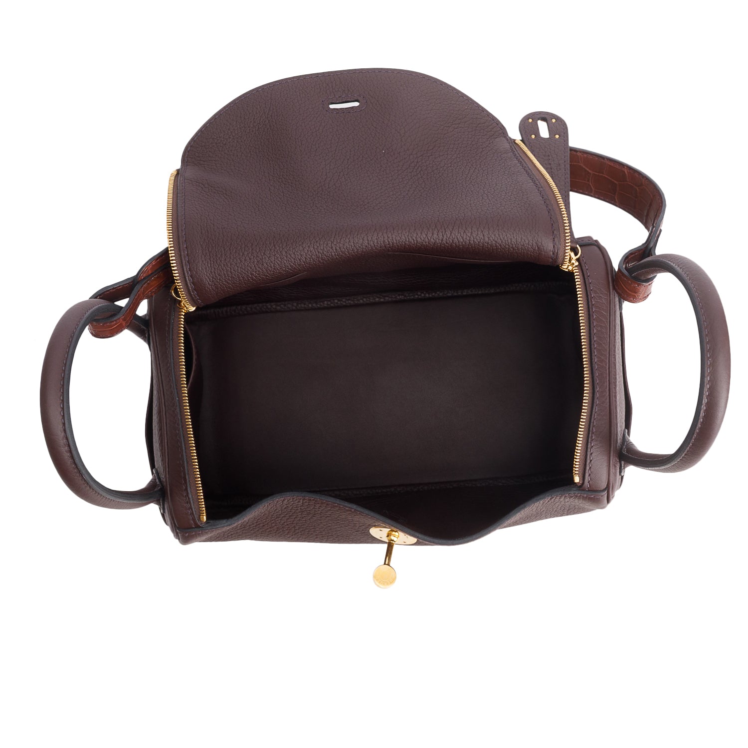 Hermes 2021 Rouge Sellier/Bourgogne Taurillon Clemence Crocodile Niloticus Lindy Touch 26 w/ Box