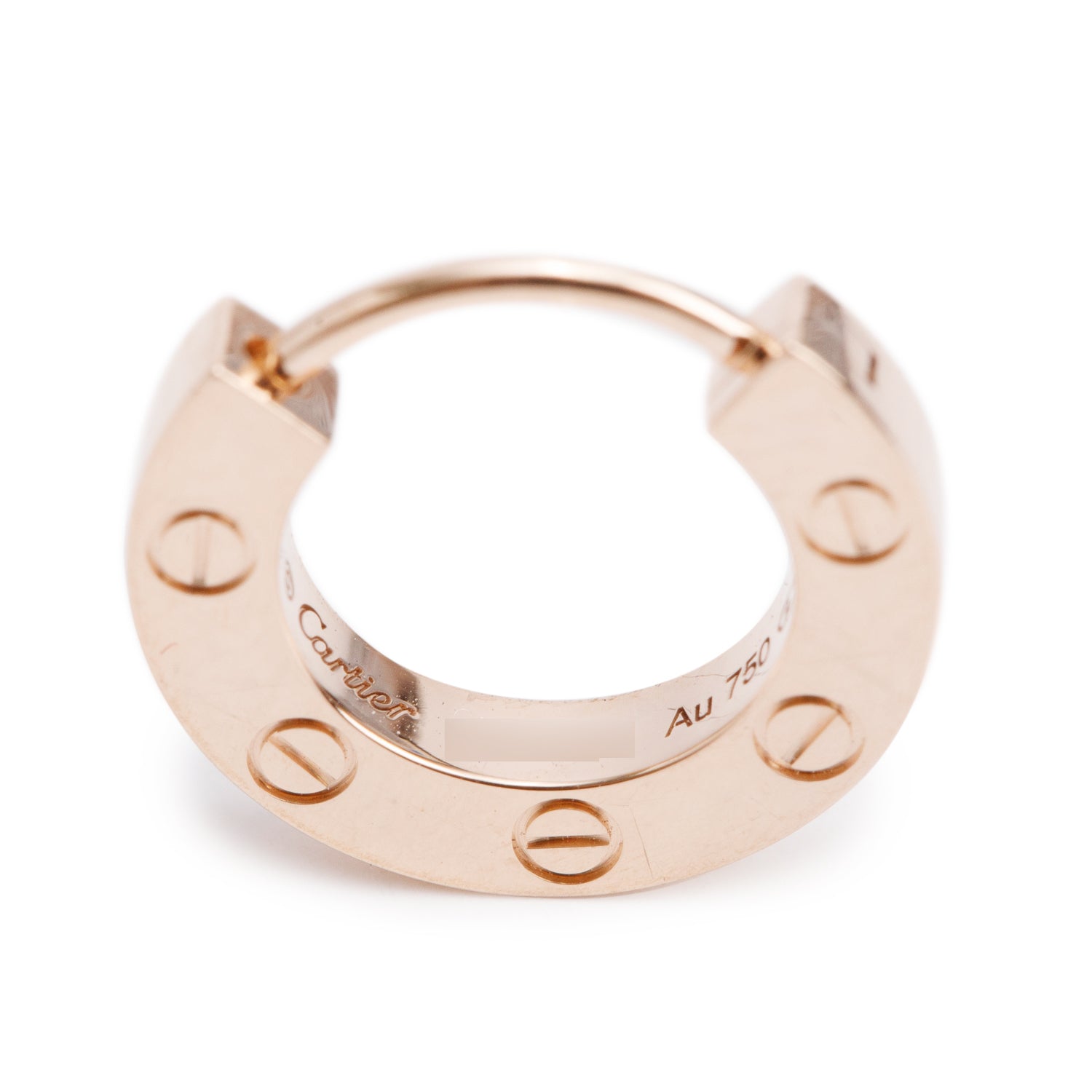 Cartier 2026 18k Rose Gold Love Single Hoop Earring w/ Certificate