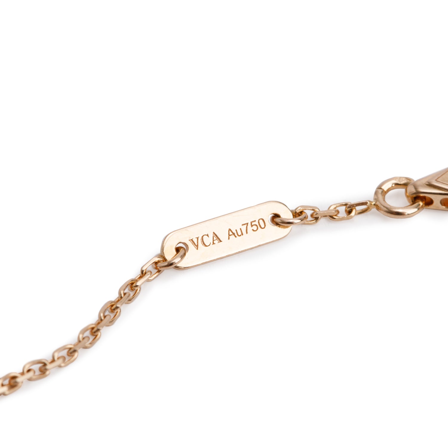 Van Cleef & Arpels 2025 18k Rose Gold Sweet Alhambra 1 Motif Carnelian Bracelet w/ Pouch & Receipt