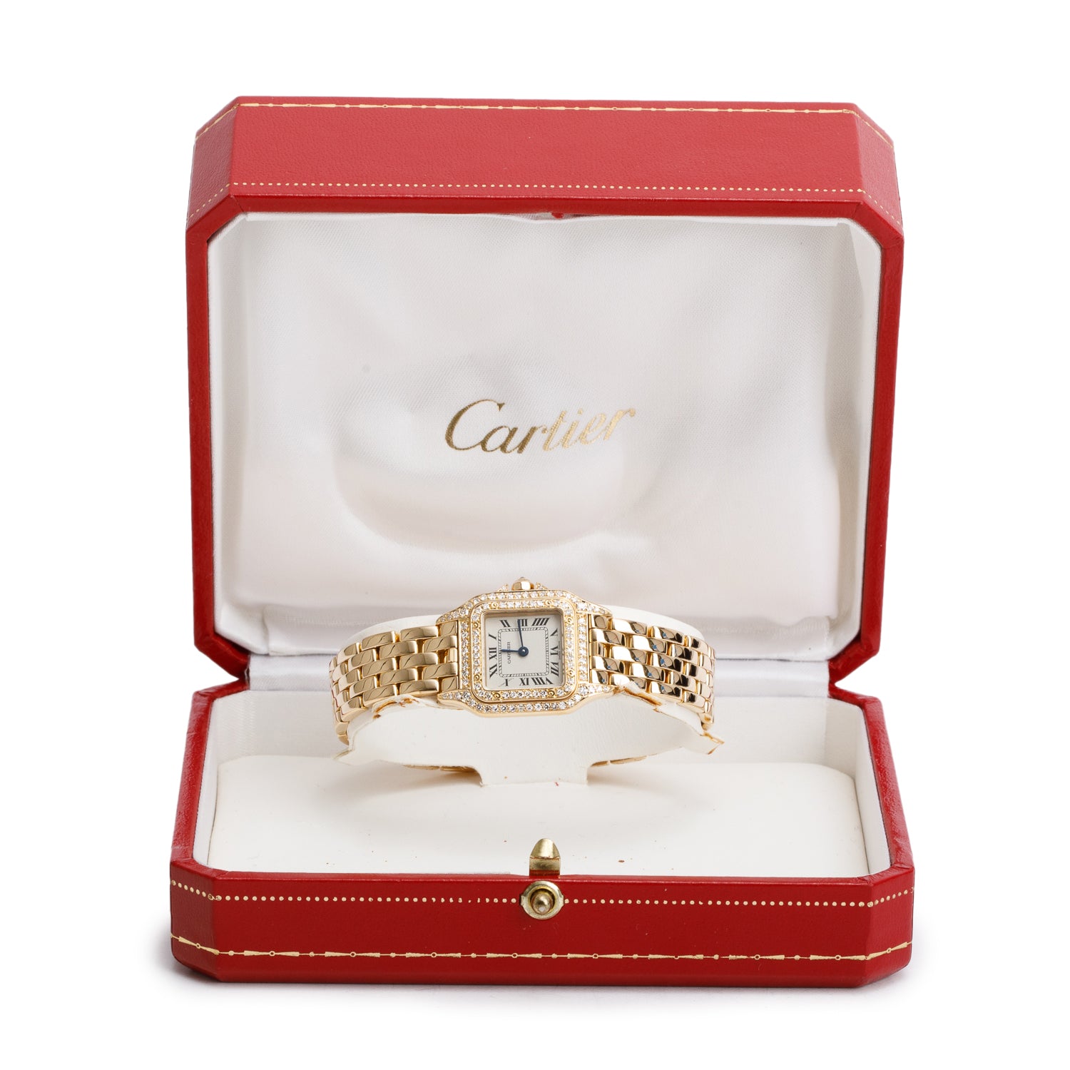 Cartier 18k Yellow Gold Diamond Bezel Panthere de Cartier Watch, Small Model 8057915 w/ Box
