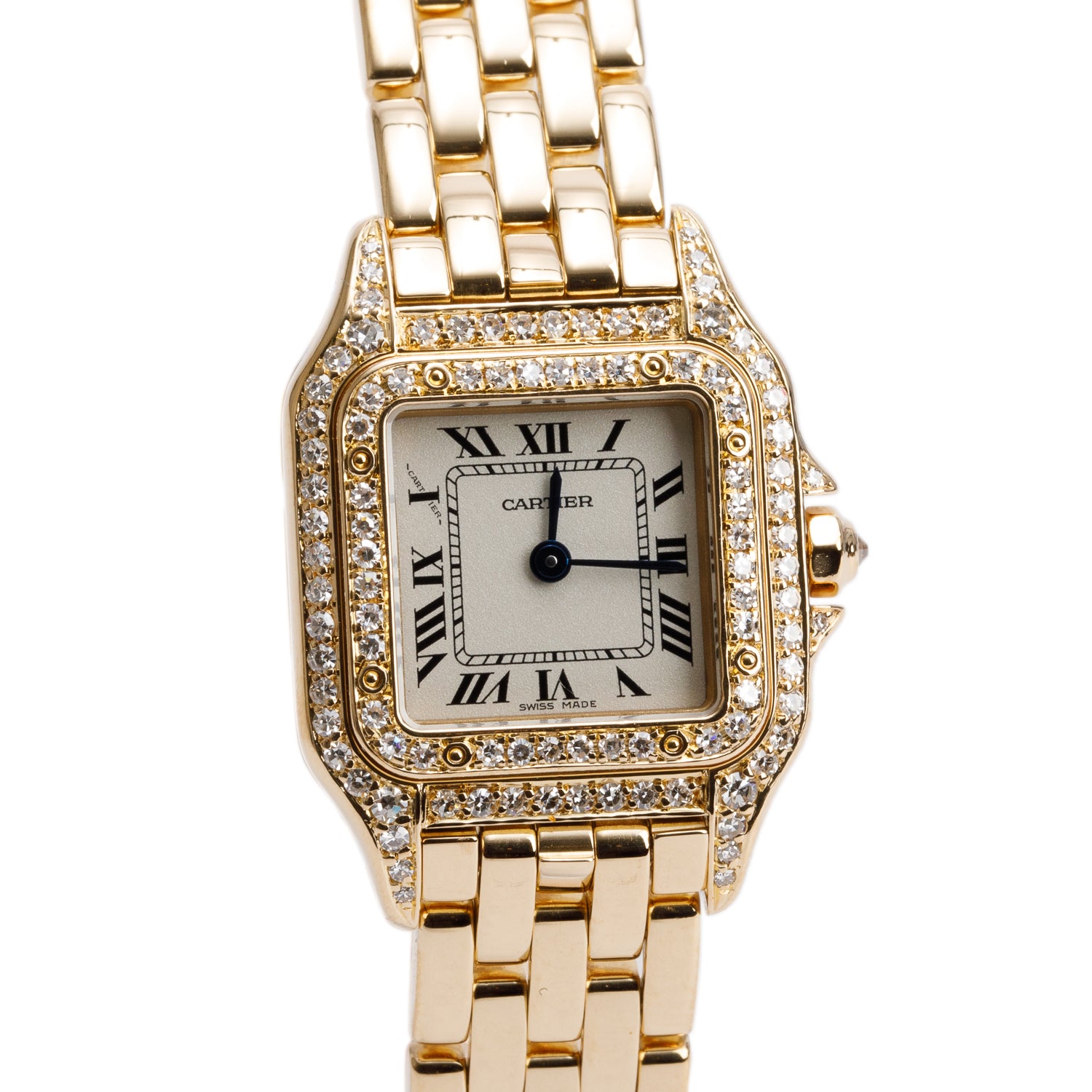 Cartier 18k Yellow Gold Diamond Bezel Panthere de Cartier Watch, Small Model 8057915 w/ Box
