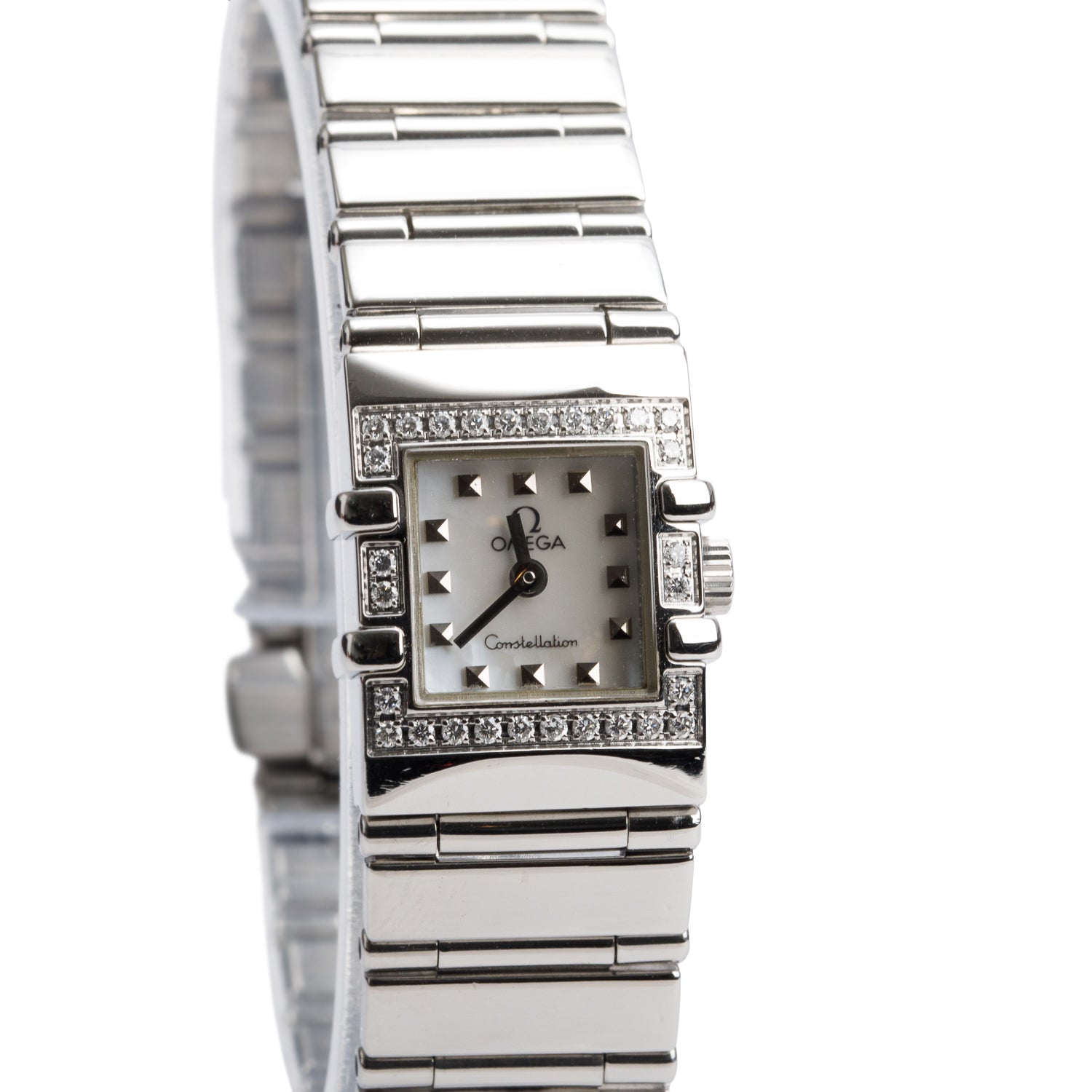 Omega Stainless Steel Constellation Quadra Quartz Watch Mother of Pearl Dial