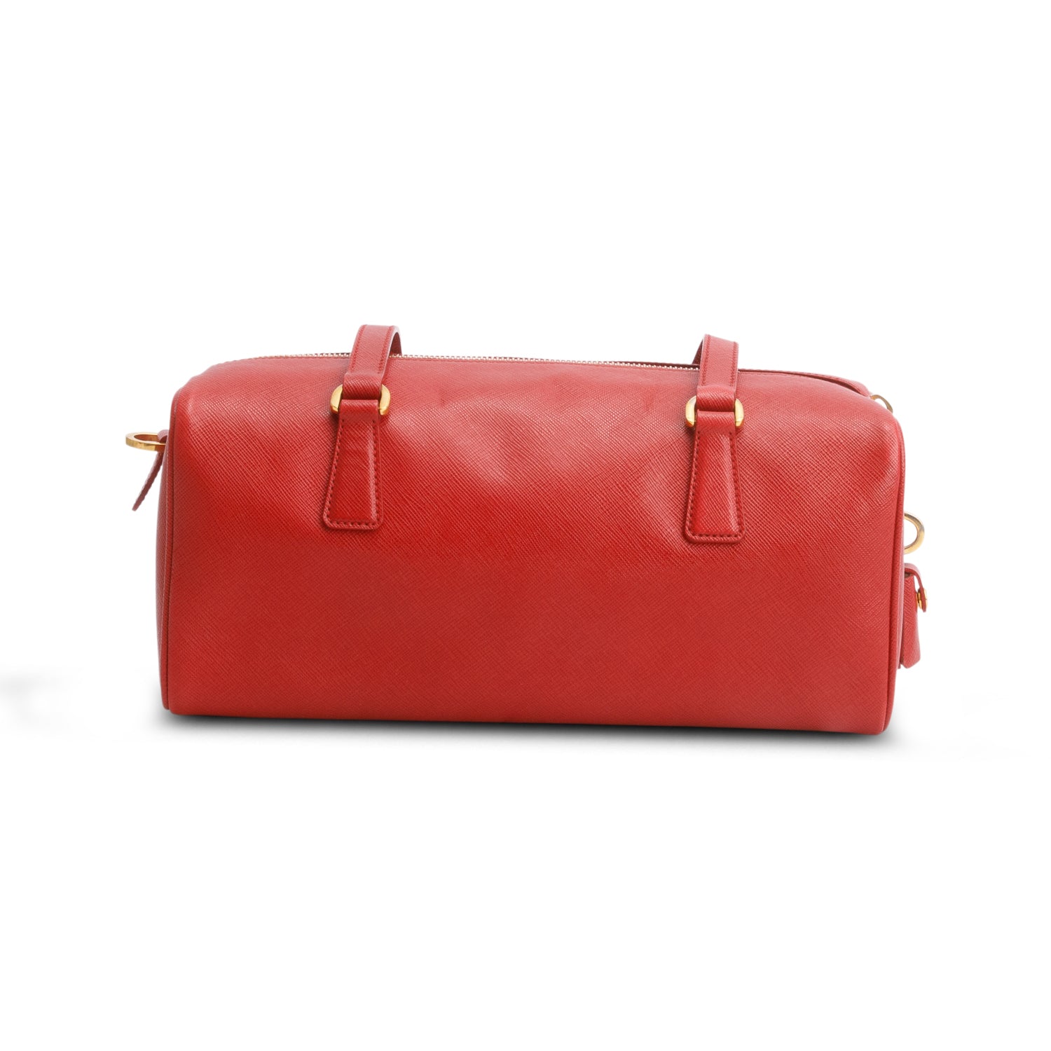 Prada Red Saffiano Lux Bauletto w/ Authenticity Card
