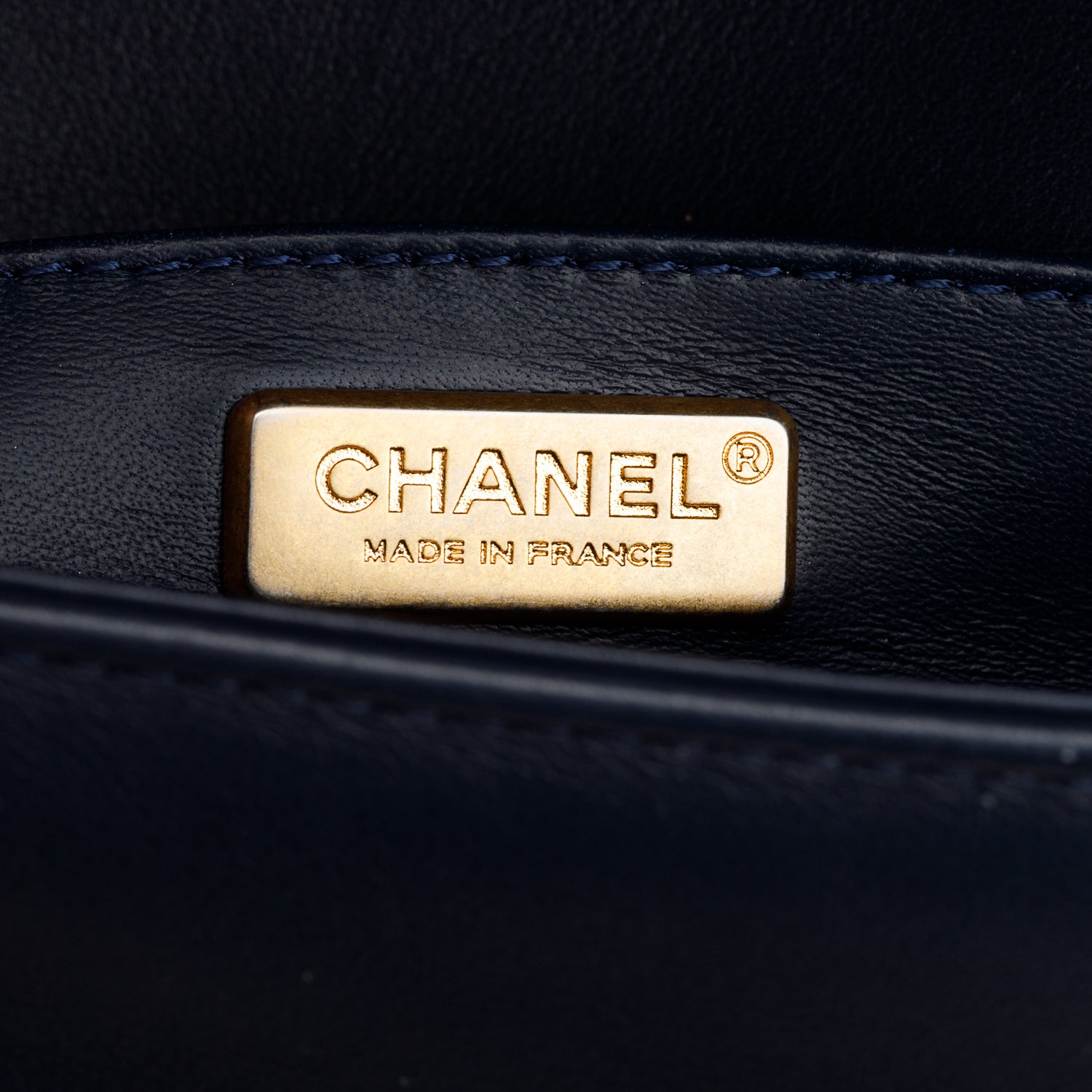 Chanel Navy Orylag Small Boy Top Handle Flap w/ Authenticity Card