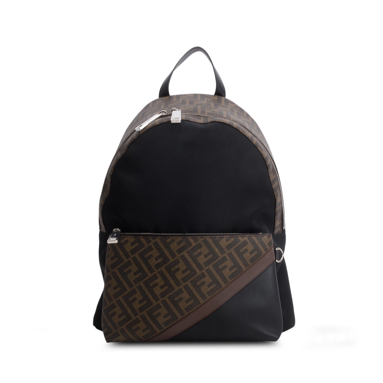 Fendi Black Nylon Zucca FF Canvas Backpack