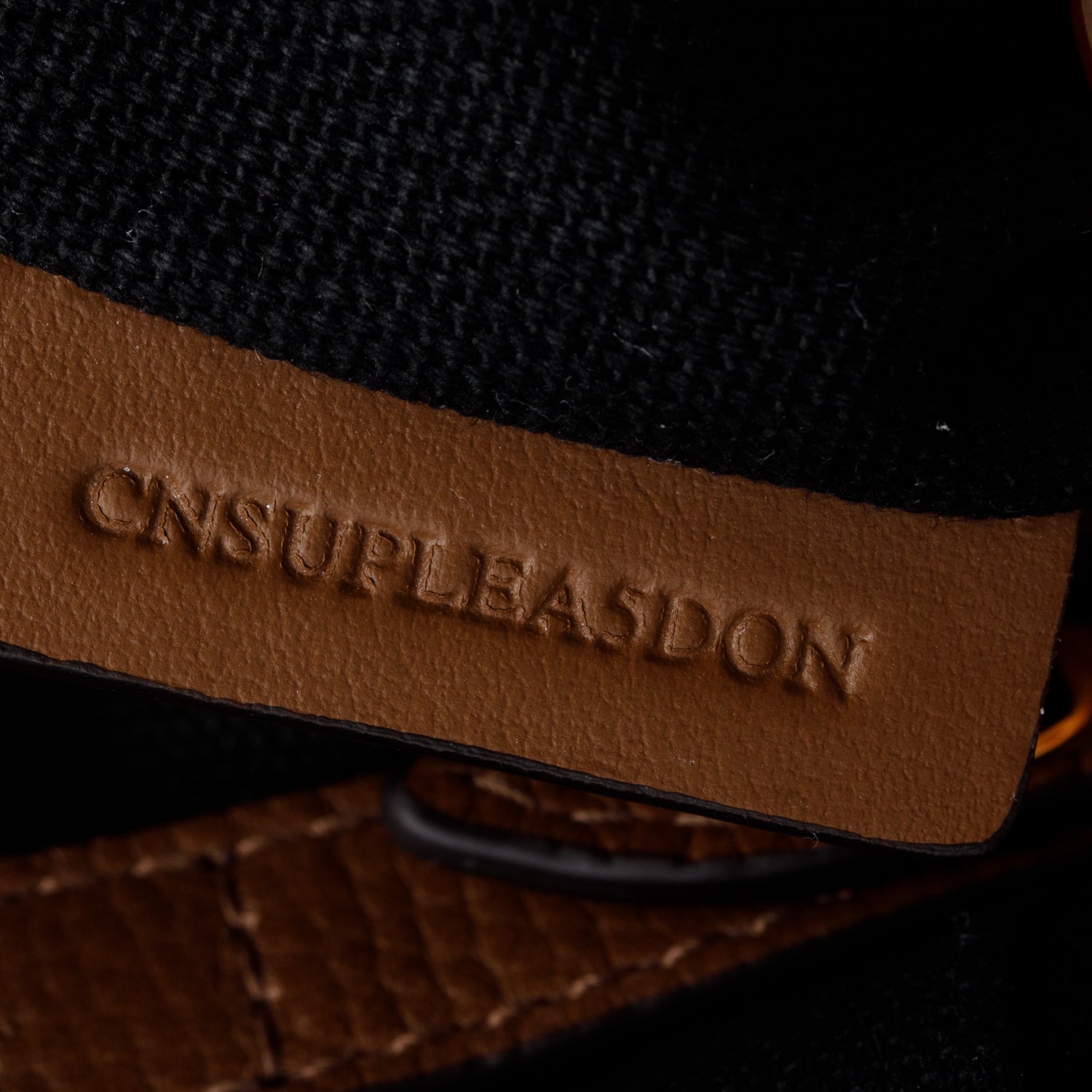 Burberry Brown Grainy Calfskin House Check Small Canterbury Tote