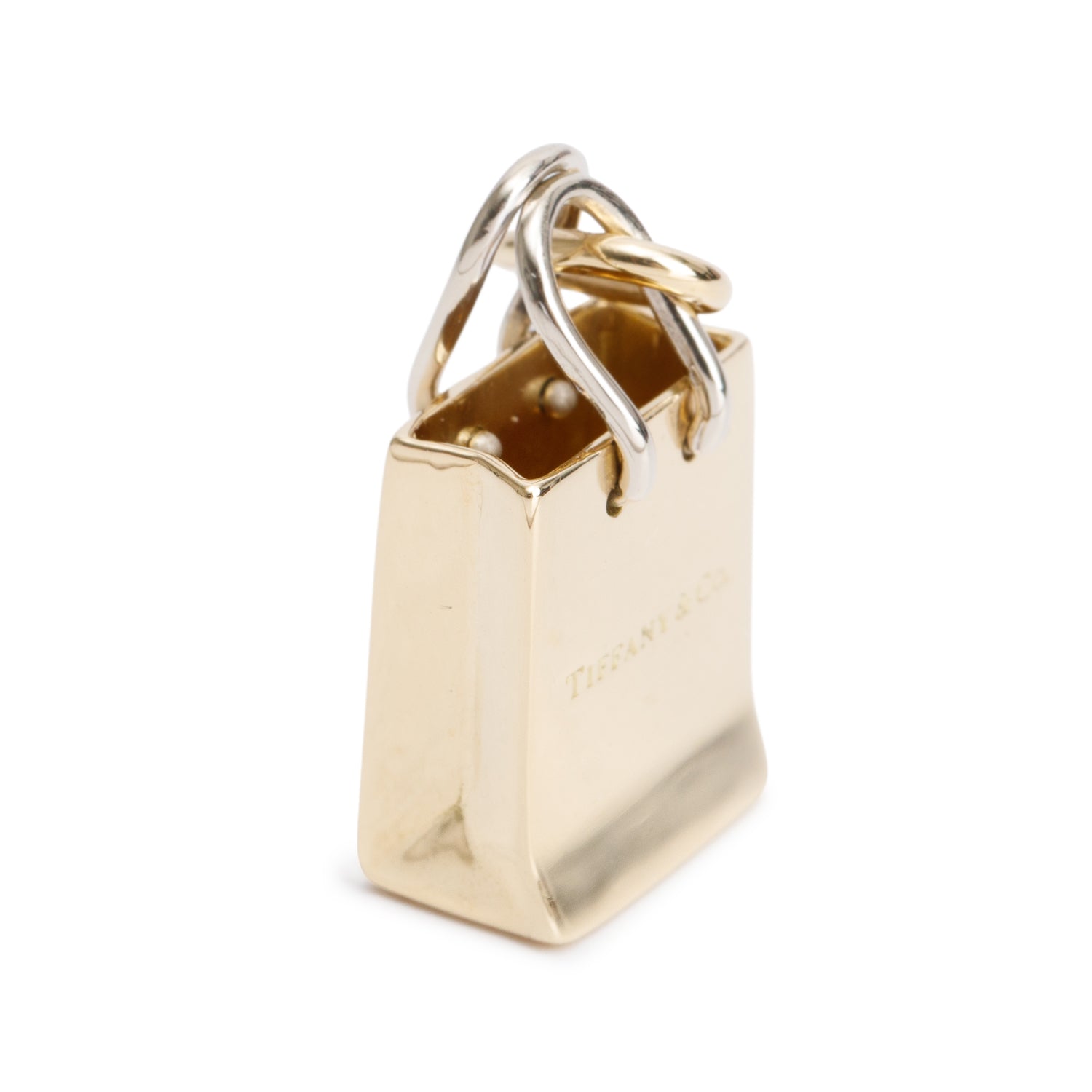 Tiffany & Co. 18k Yellow Gold Shopping Bag Charm w/ Box