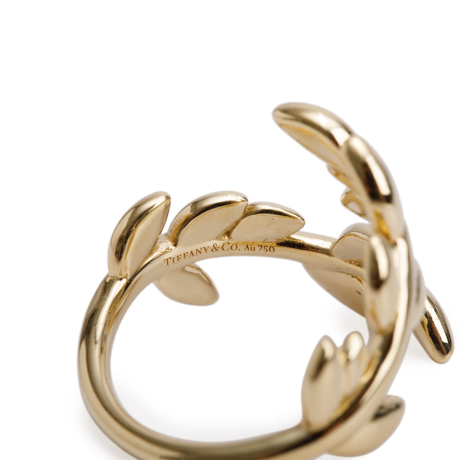 Tiffany & Co. Paloma Picasso 18k Yellow Gold Olive Leaf Bypass Ring, Size 5.75 w/ Box