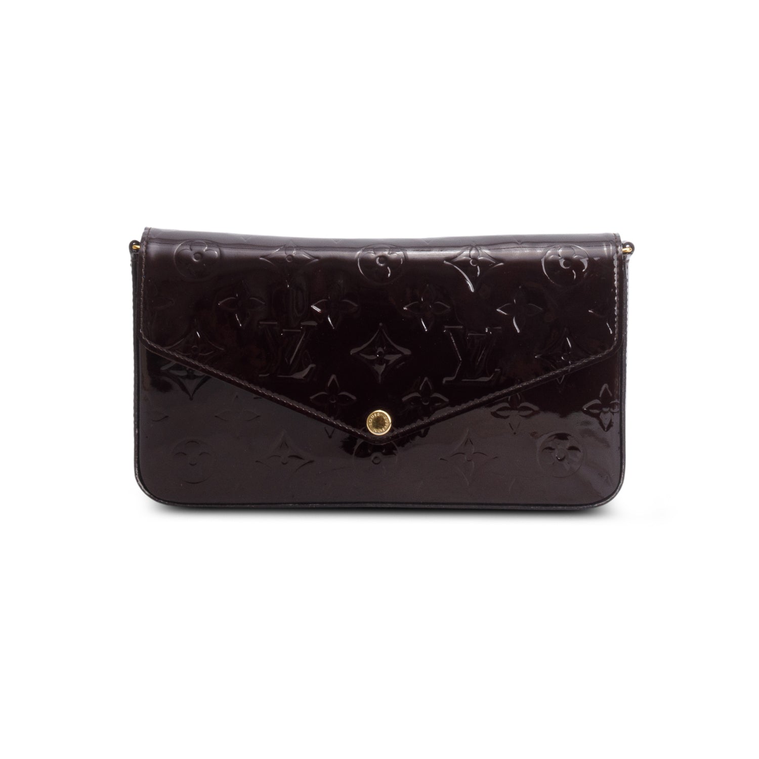 Louis Vuitton Amarante Vernis Pochette Felicie Chain Wallet