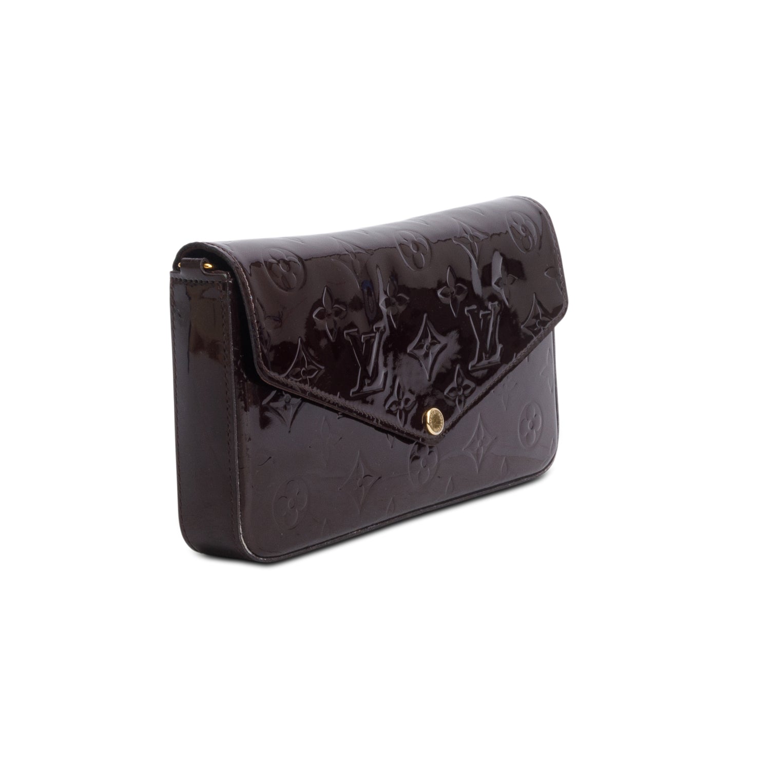 Louis Vuitton Amarante Vernis Pochette Felicie Chain Wallet